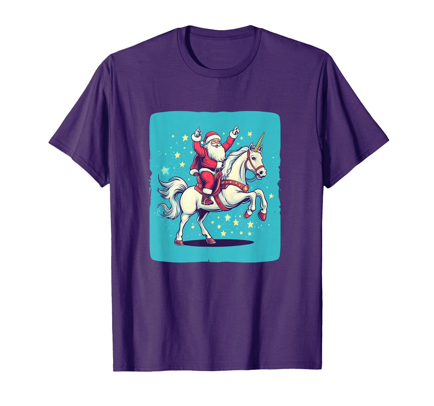 Cool Santa Travels with a Unicorn for The Holidays Costume T-Shirt