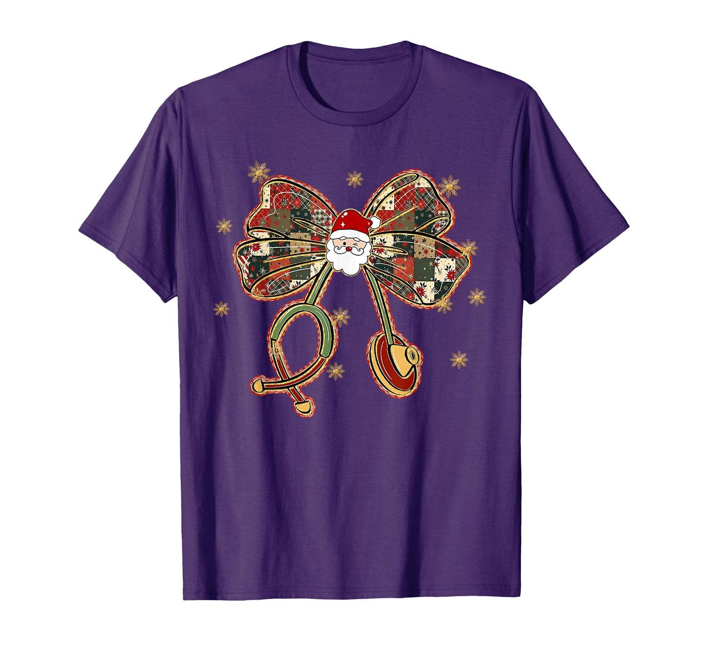 Christmas Nurse Coquette Bow Stethoscope Nursing Xmas Pjs T-Shirt