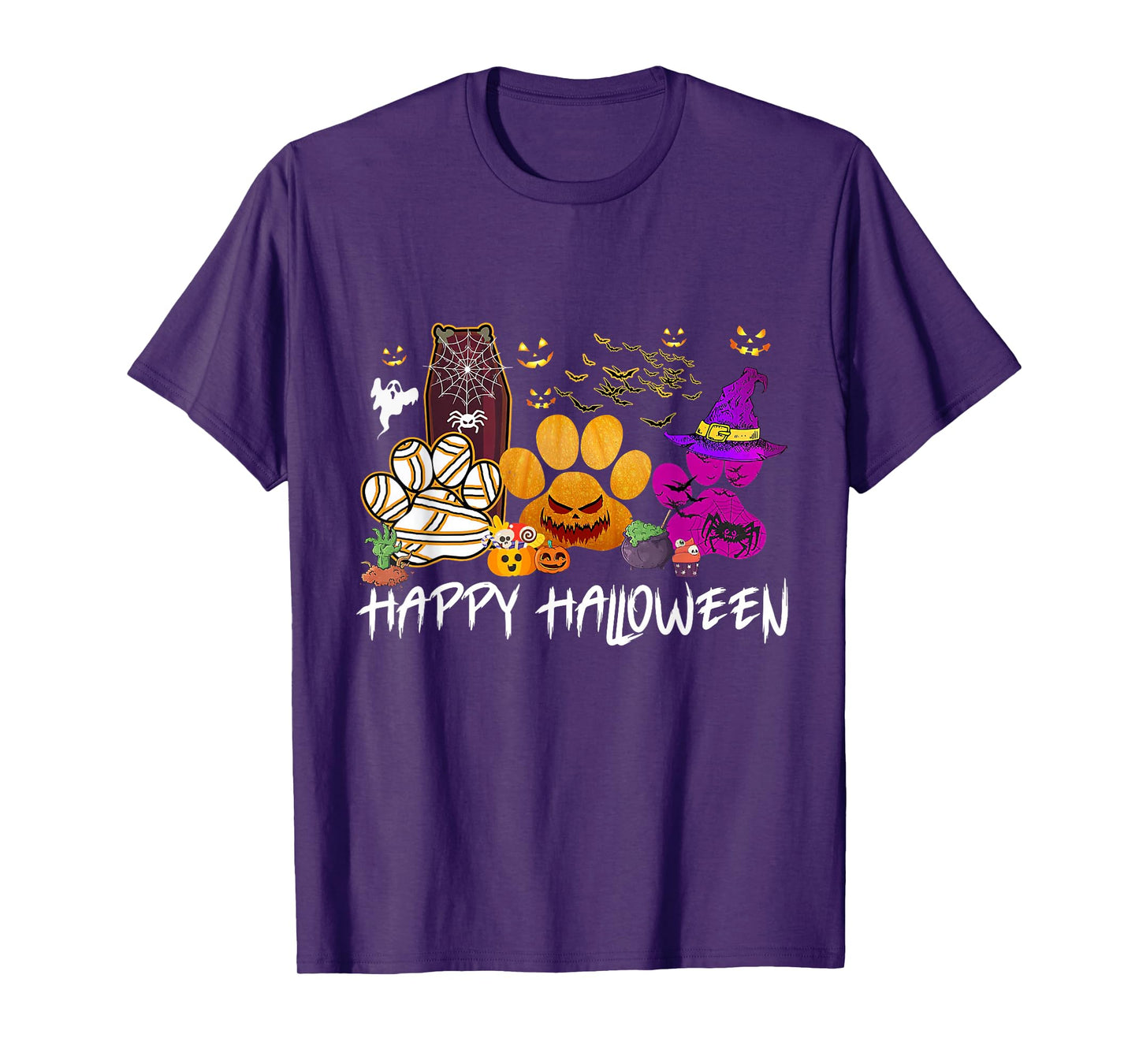 Happy Halloween Dogshoes with Witch Hats Dog Lovers T-Shirt