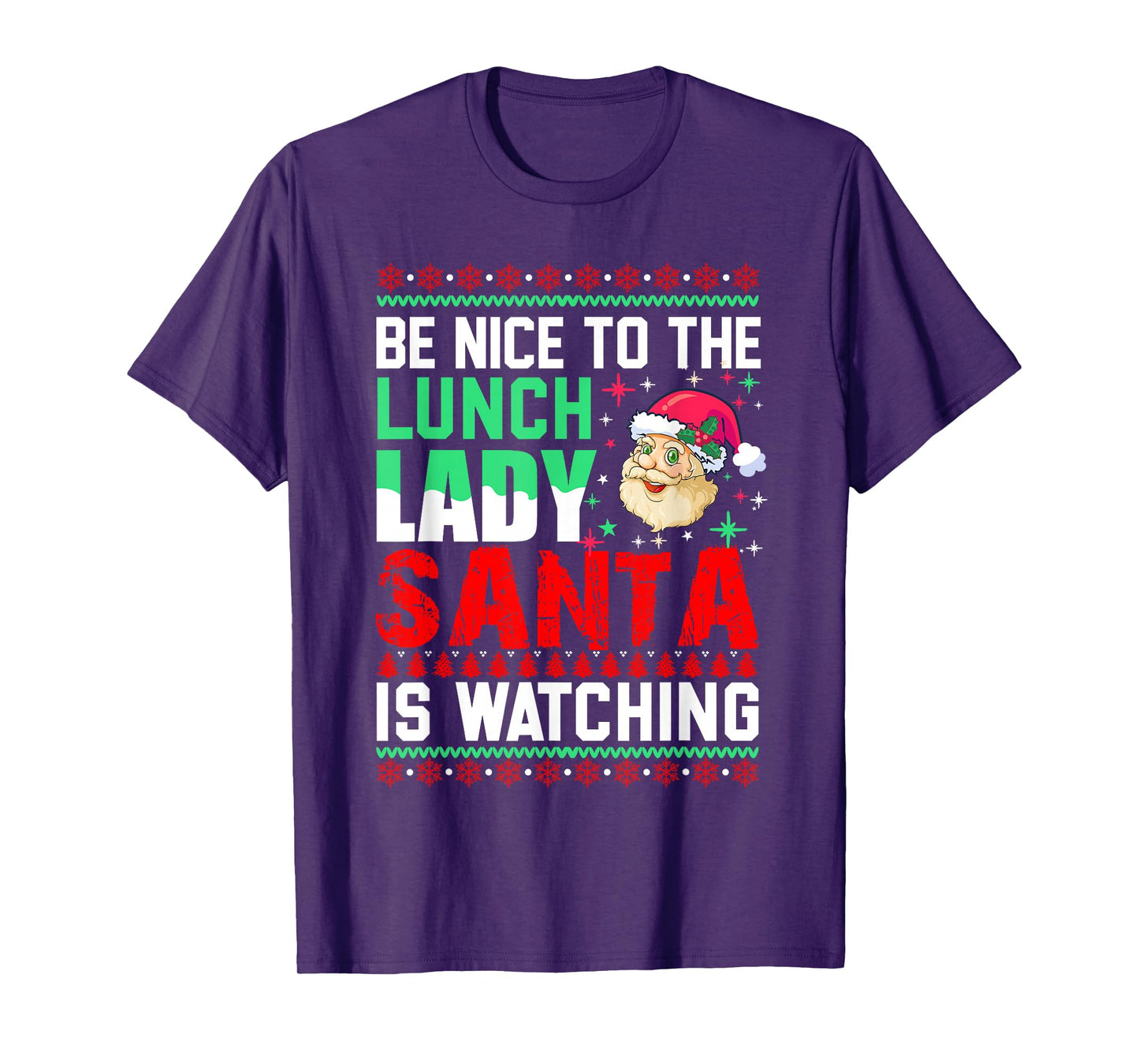 Be Nice to Be Santa Lunch Lady Christmas Back to School T-Shirt