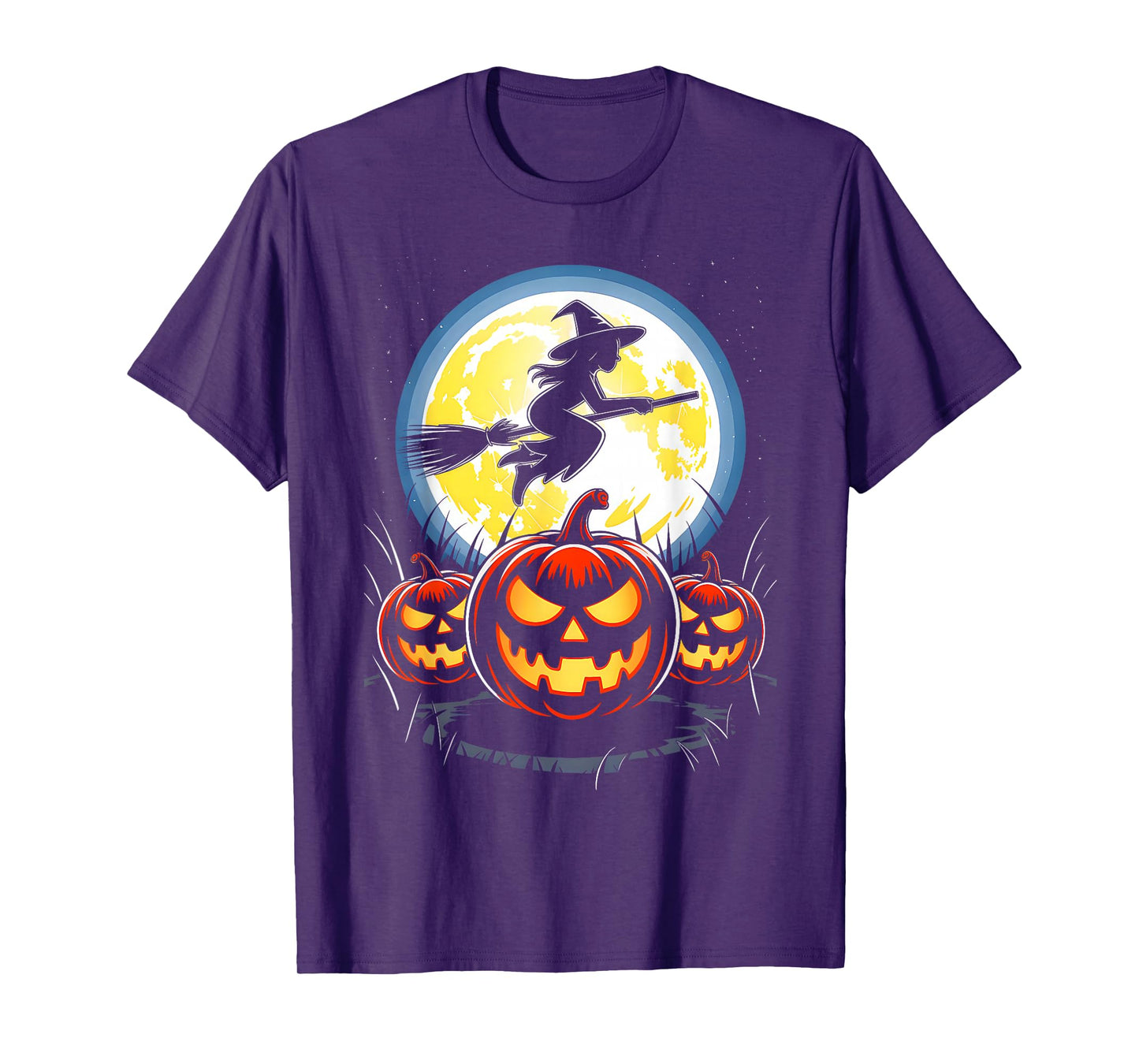 Scary Witch Creepy Pumpkin Halloween Night Adult Kid Costume T-Shirt