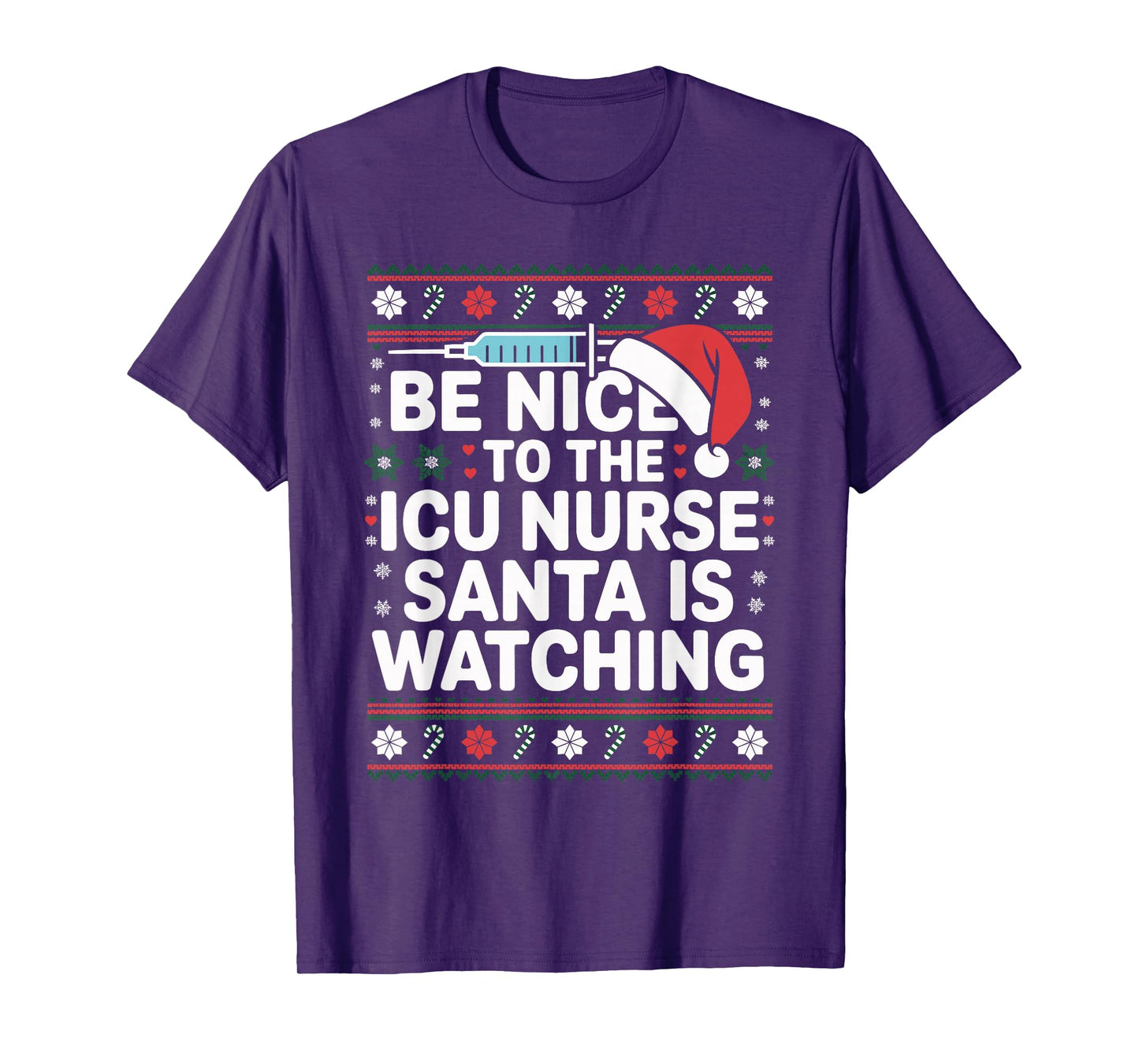 Funny ICU Nurse Ugly Christmas Sweater Critical Care Xmas T-Shirt