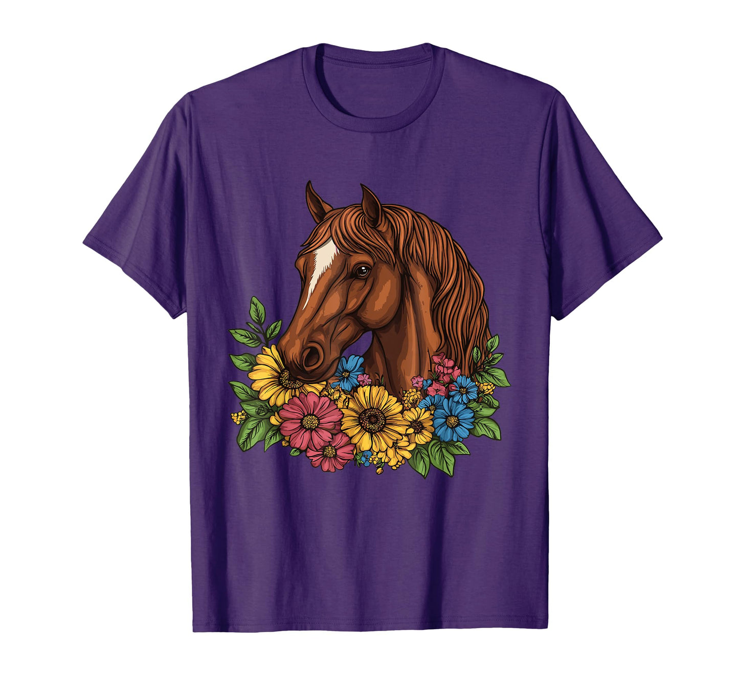 Horse with flowers, Horse and Riding T-Shirt