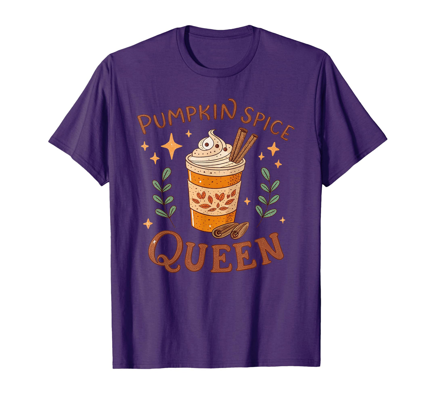 Pumpkin Spice Queen Vintage Thanksgiving Autumn Fall T-Shirt