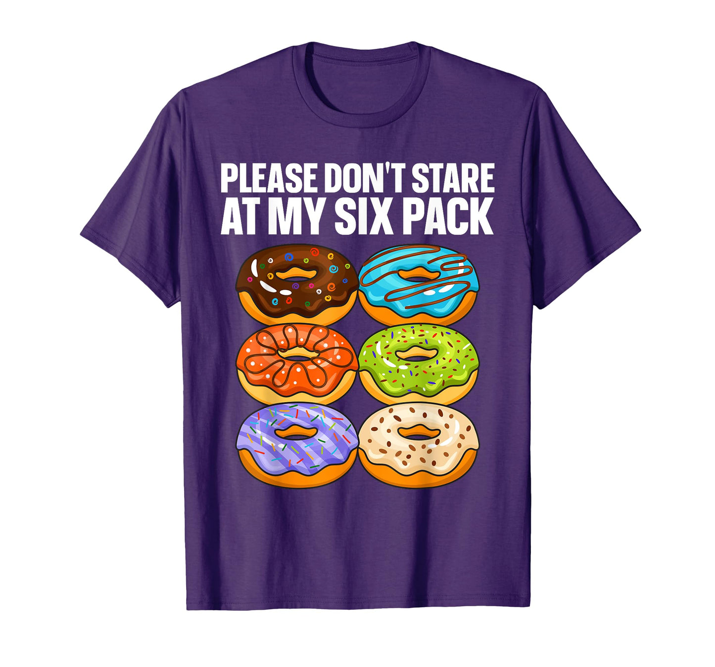 Funny Donut Art For Men Women Doughnut Food Gym Six Pack T-Shirt