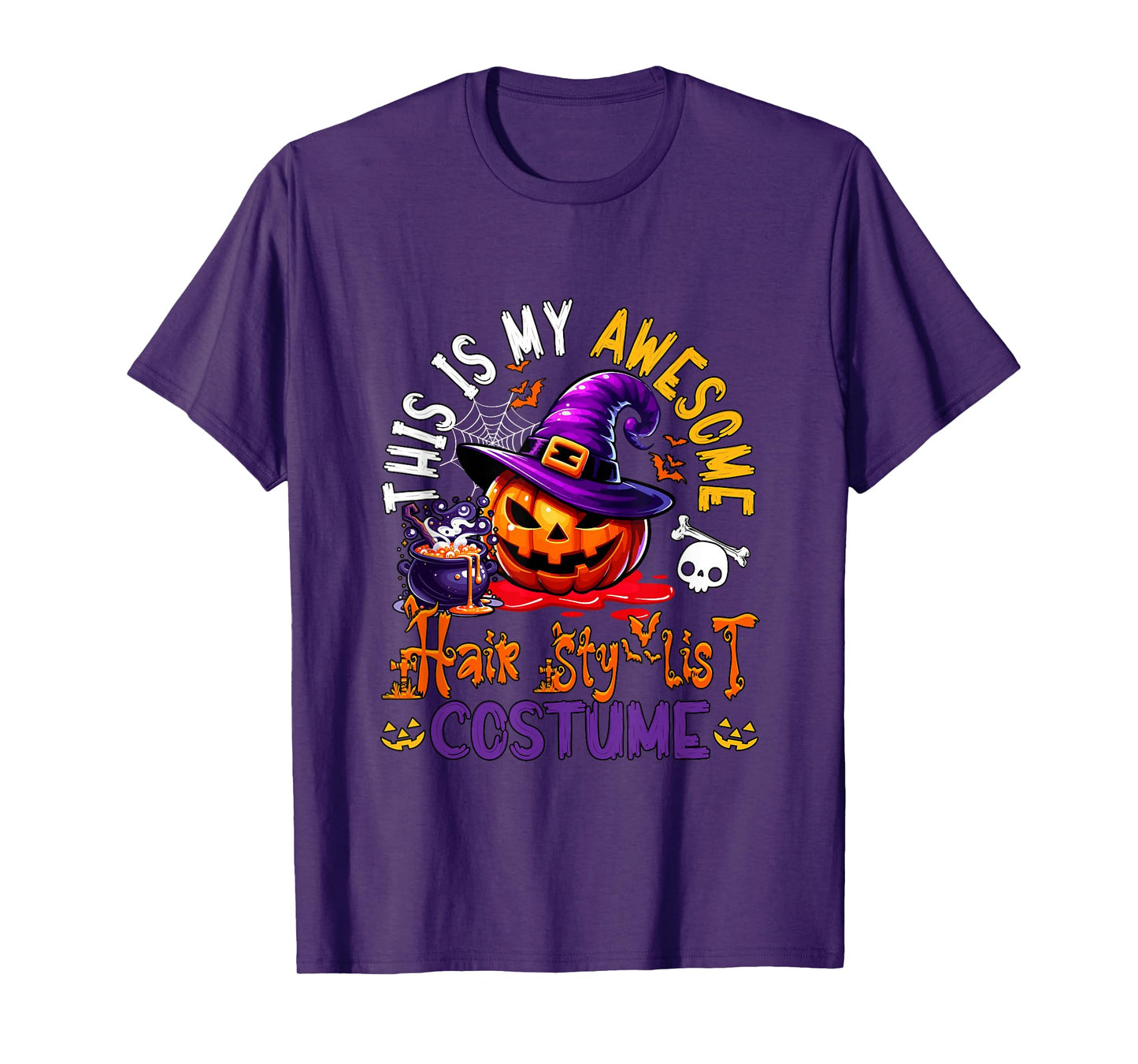 My Awesome Hair Stylist Costume Witch Carved Pumpkin T-Shirt