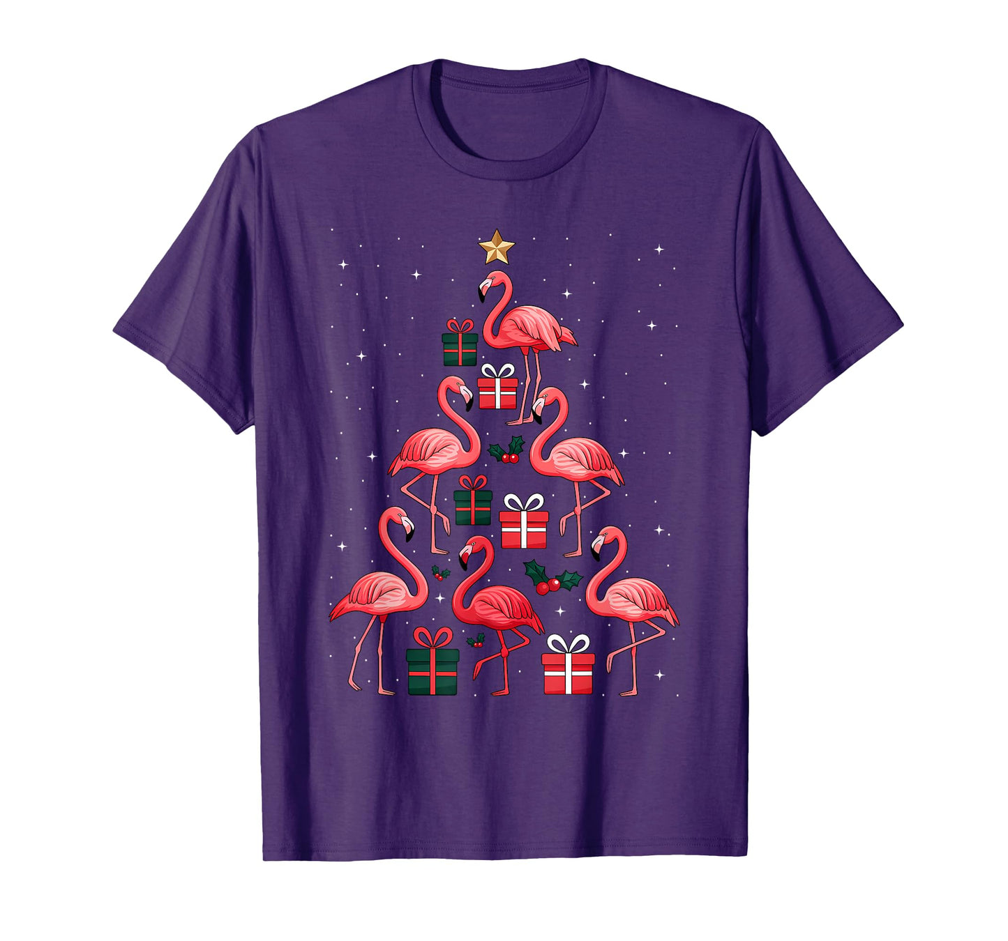 Christmas Santa Hat Pink Flamingo Xmas Holiday Nativity T-Shirt