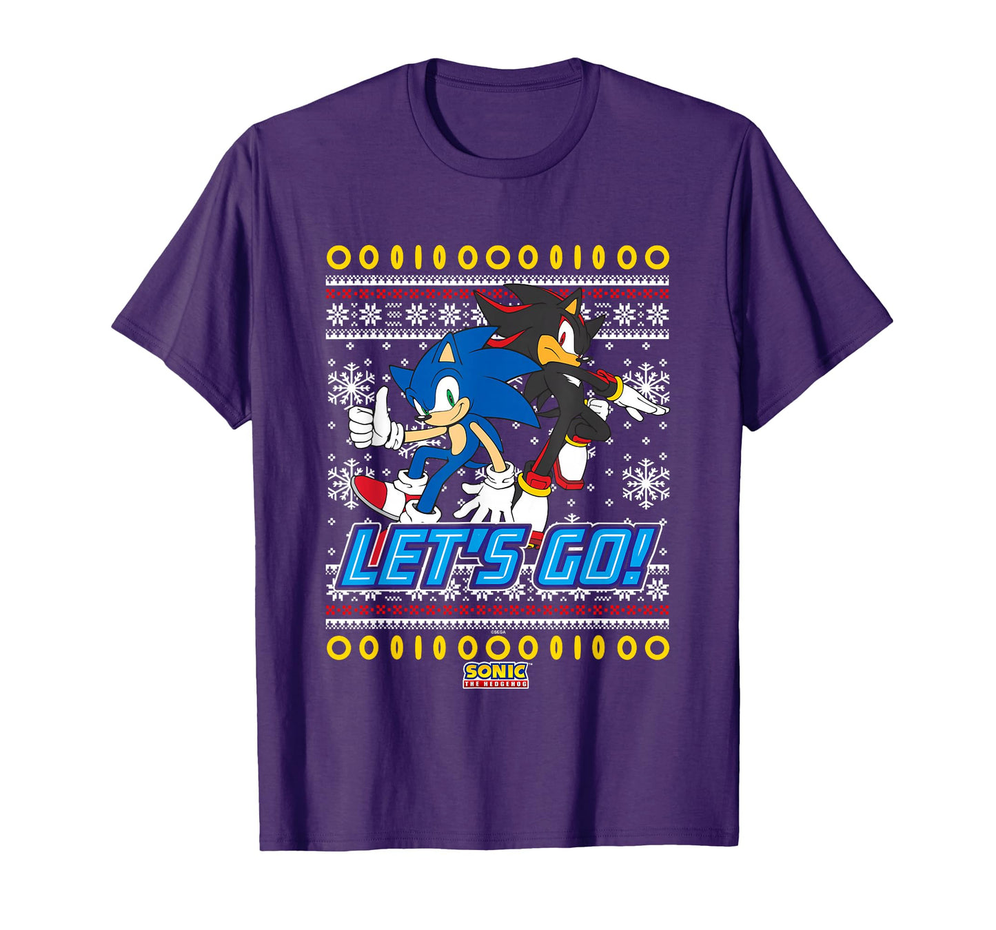 Sonic The Hedgehog Christmas Shadow & Sonic Ugly Sweater T-Shirt
