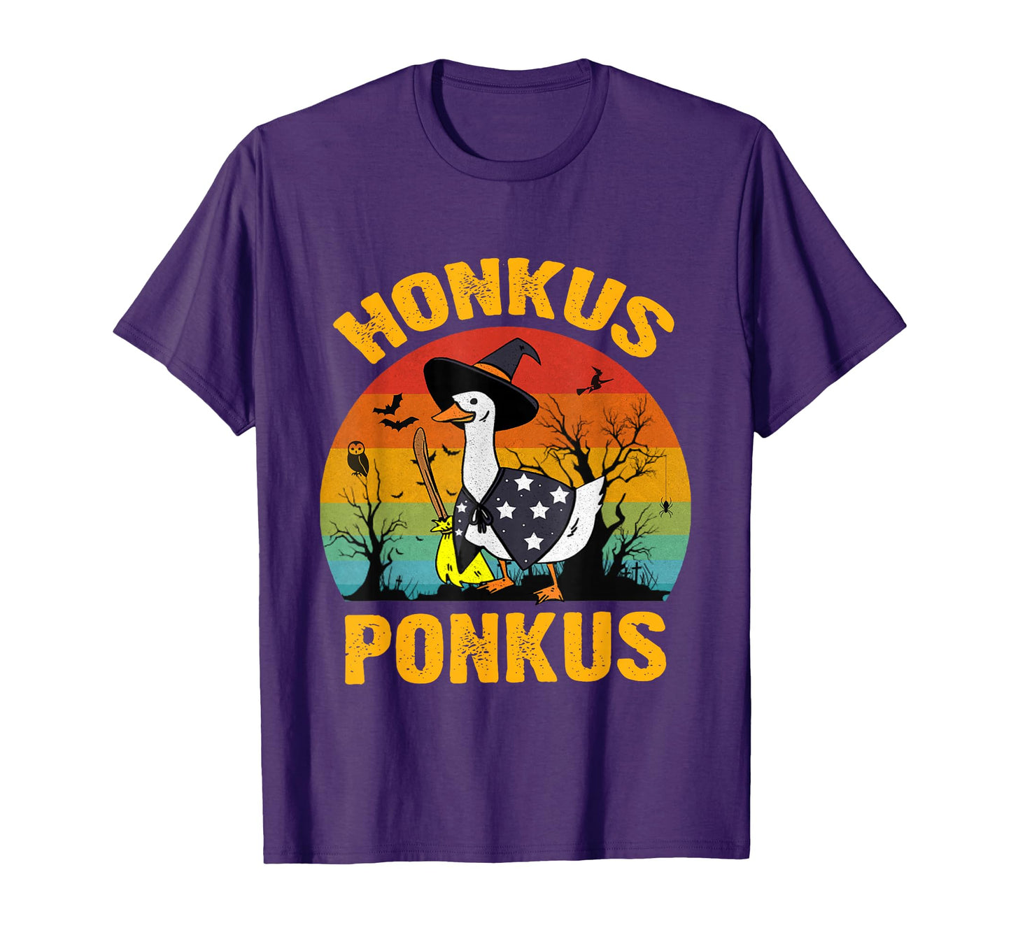 Funny Halloween Witches Duck Cute Retro Honkus Ponkus T-Shirt