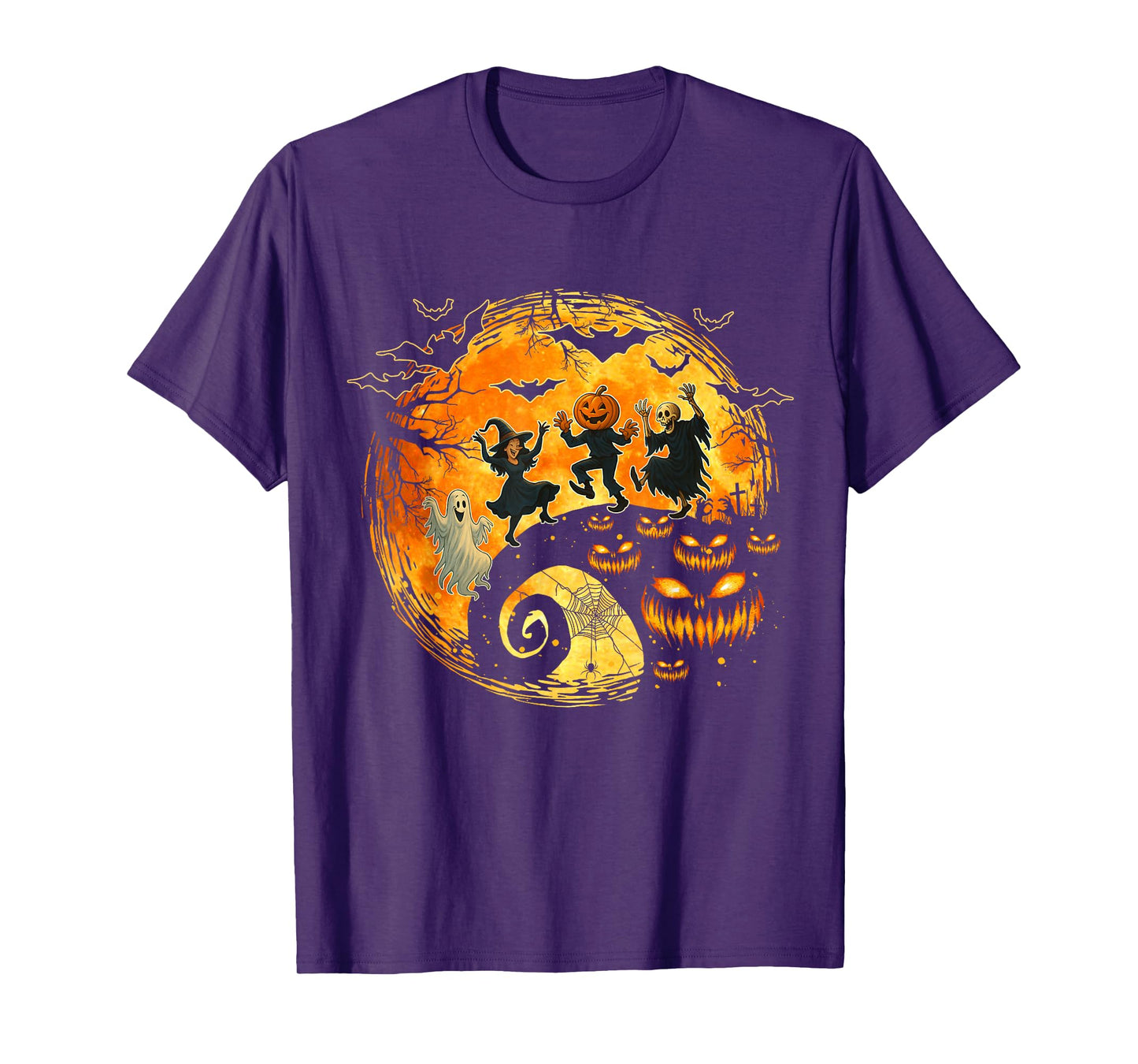 Witch Skeleton Ghost Pumpkin Dance Halloween Costume T-Shirt