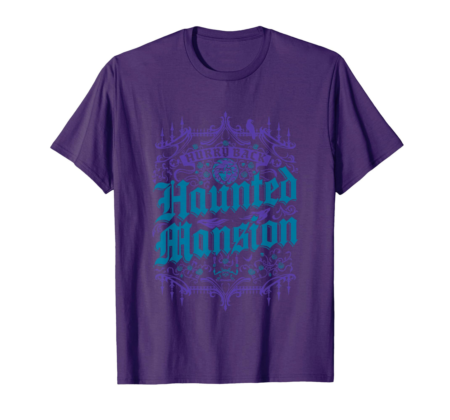 The Haunted Mansion Hurry Back Gothic Pattern Chest Poster T-Shirt
