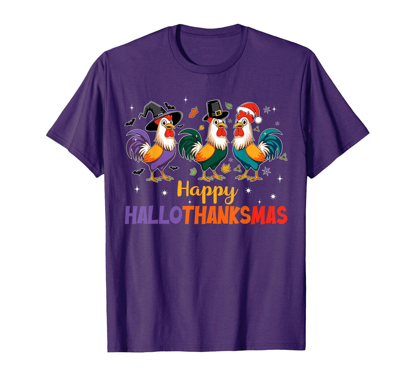 Cute Chicken Hallothanksmas Christmas Halloween Thanksgiving T-Shirt
