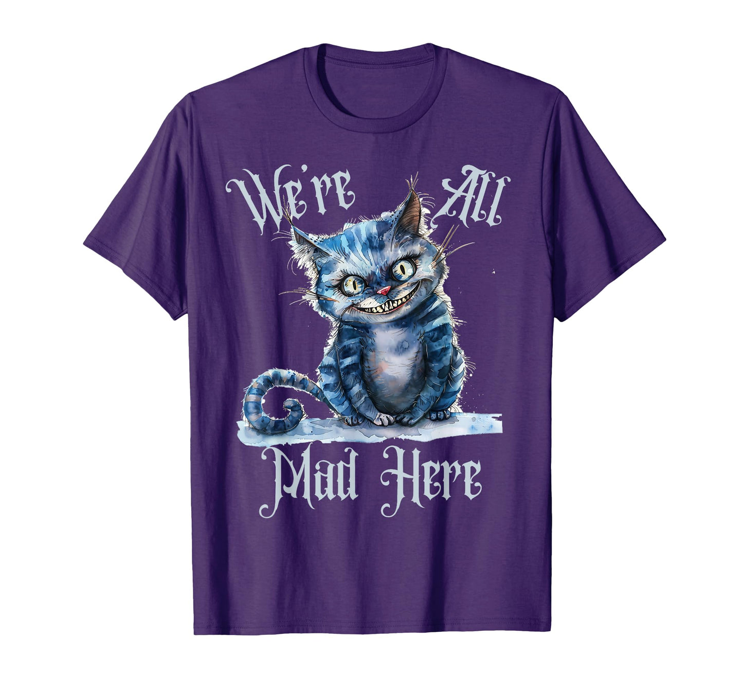 We're all Mad Here Cheshire Cat Alice Wonderland Book Kids T-Shirt