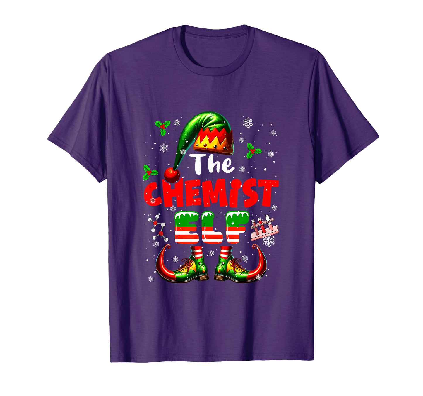 The Chemist Elf Christmas Funny Job Team Matching Parties T-Shirt