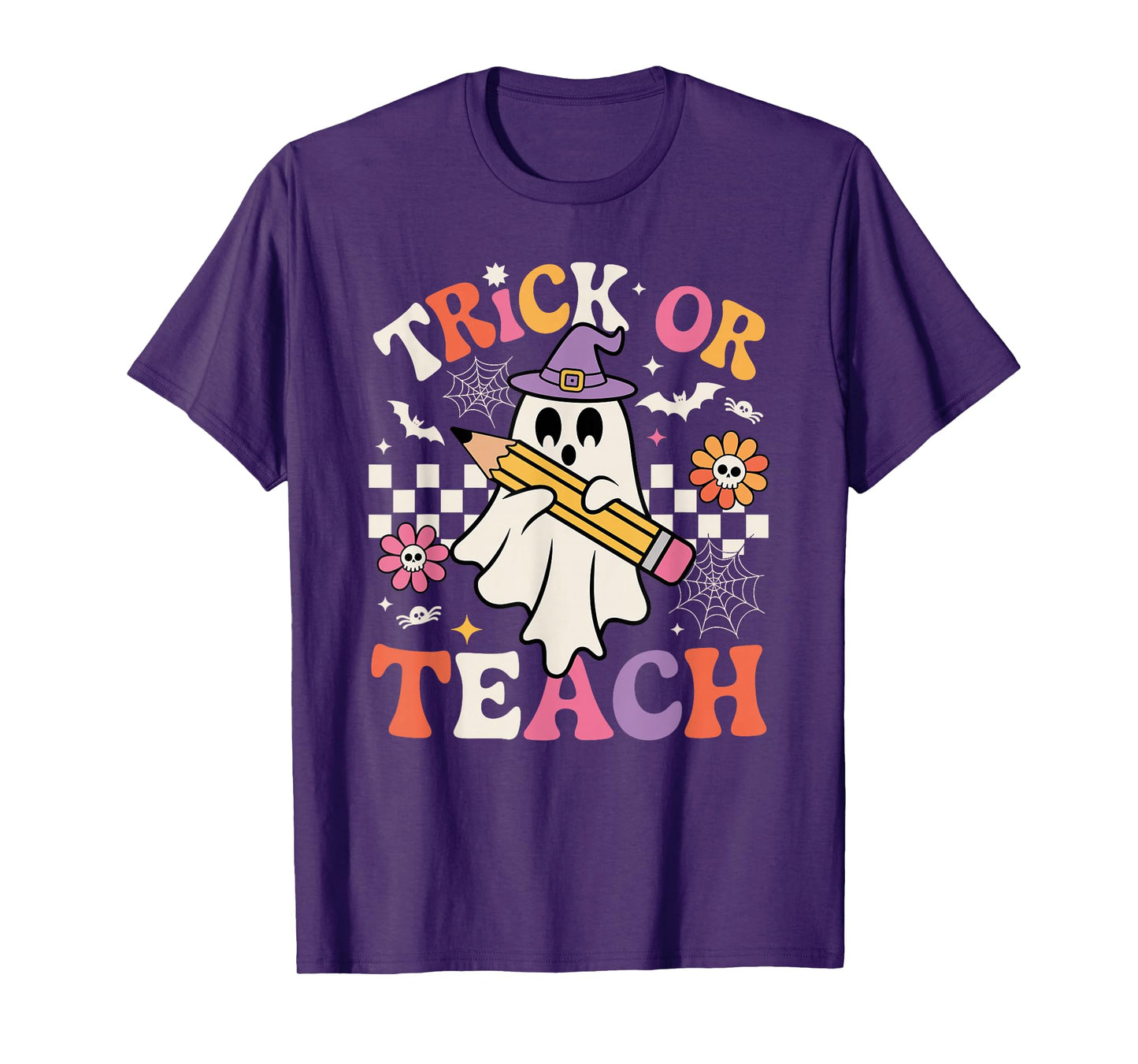 Trick Or Teach Ghost Witch Halloween Teacher Costume T-Shirt