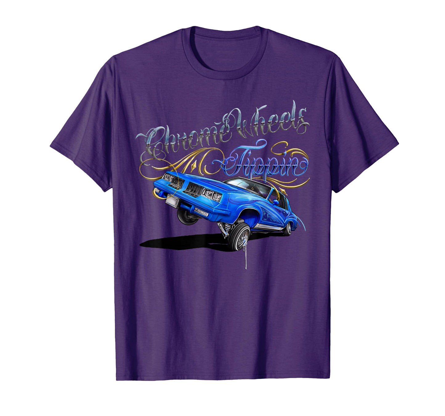 Retro Chrome Wheels Tippin Lowrider chrome wheel T-Shirt