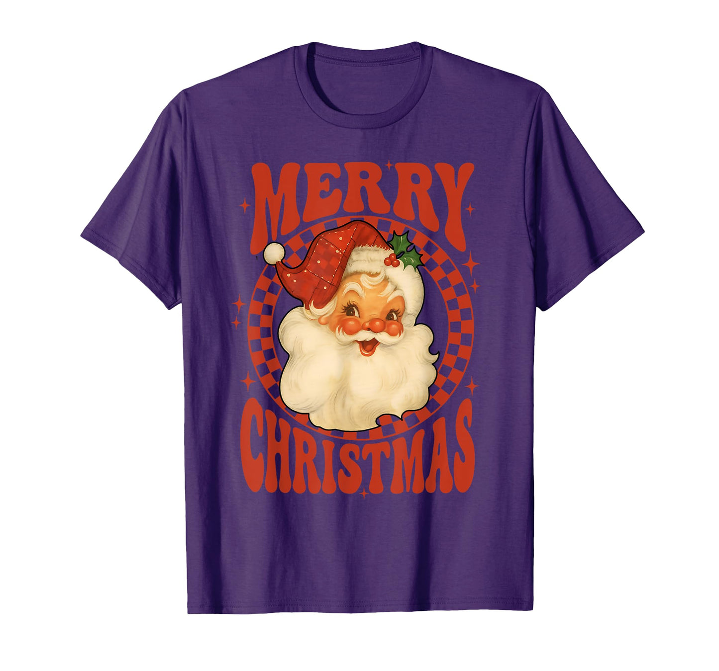 Retro Vintage Santa Claus Merry Christmas Holiday T-Shirt