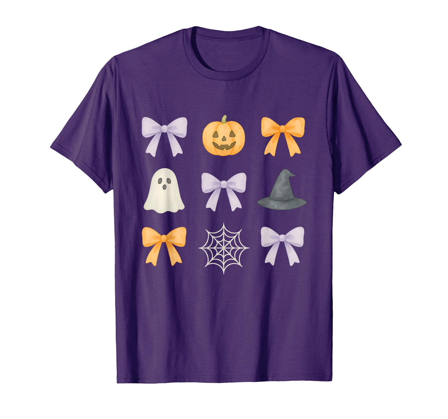 Spooky Halloween Coquette Bows with Ghost, Pumpkin, Witch T-Shirt