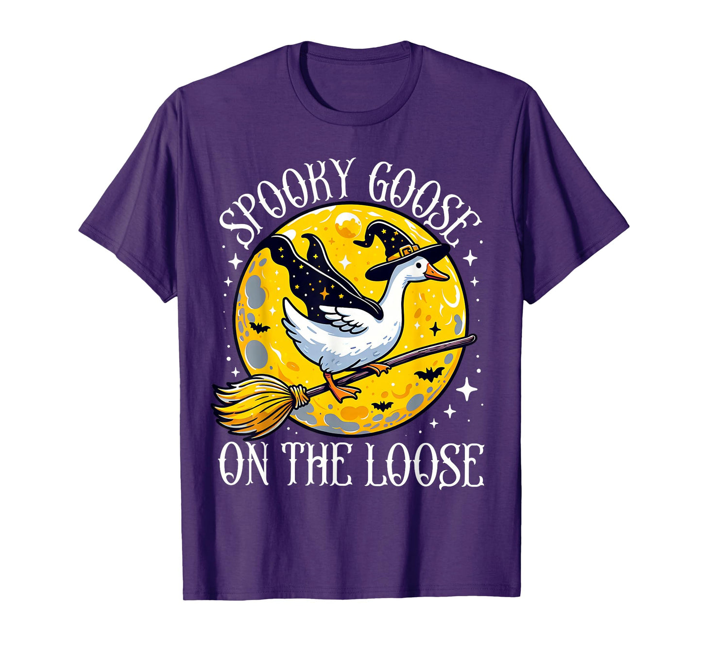 Spooky Goose On The Loose Funny Goose Witch Animal Halloween T-Shirt