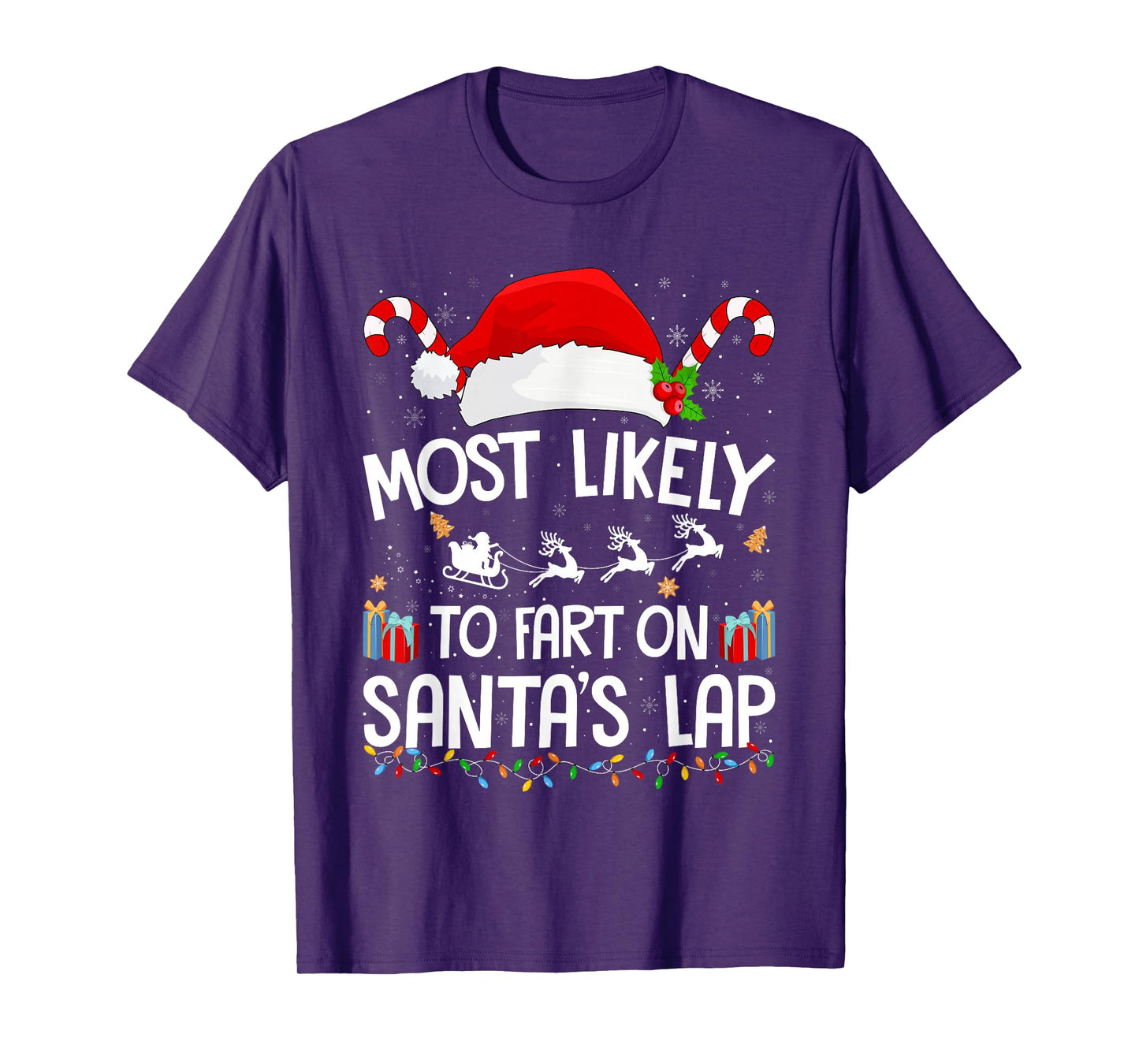 Most Likely to Fart On Santa's Lap Family Christmas Pajamas T-Shirt