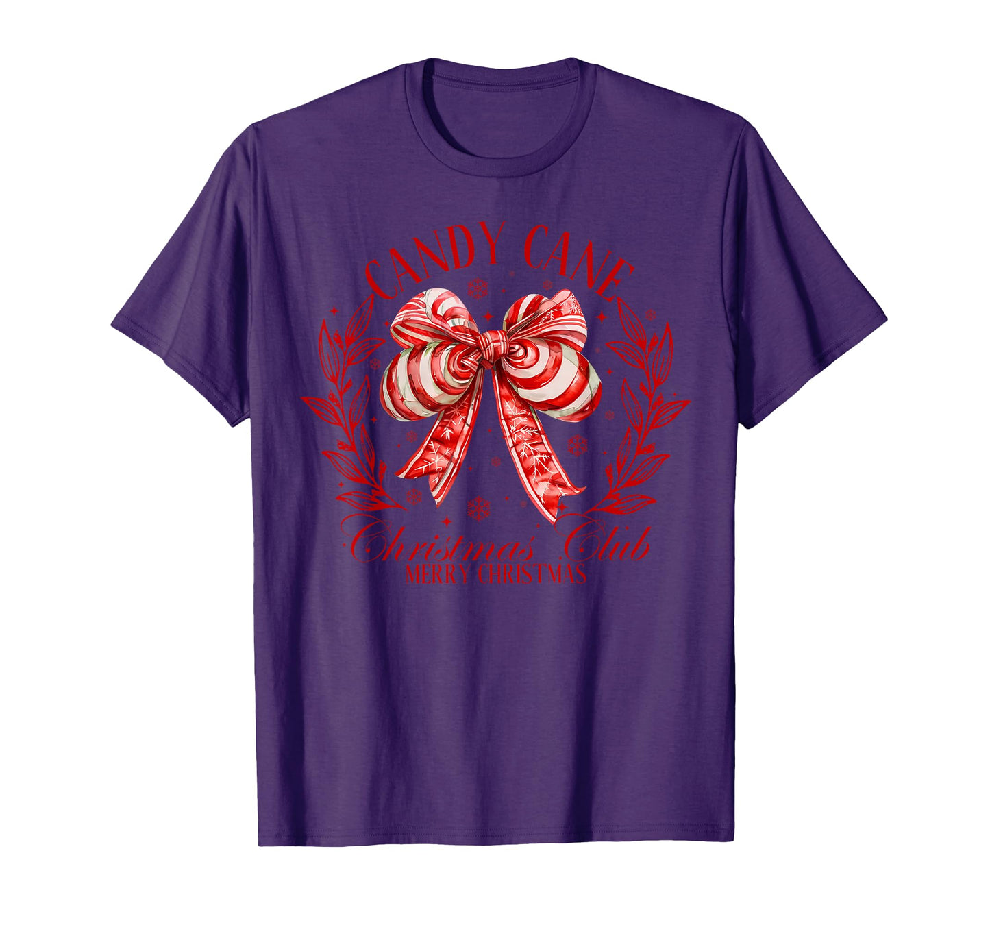 Cute Candy Cane Christmas Coquette Bow Candy Lovers Xmas T-Shirt