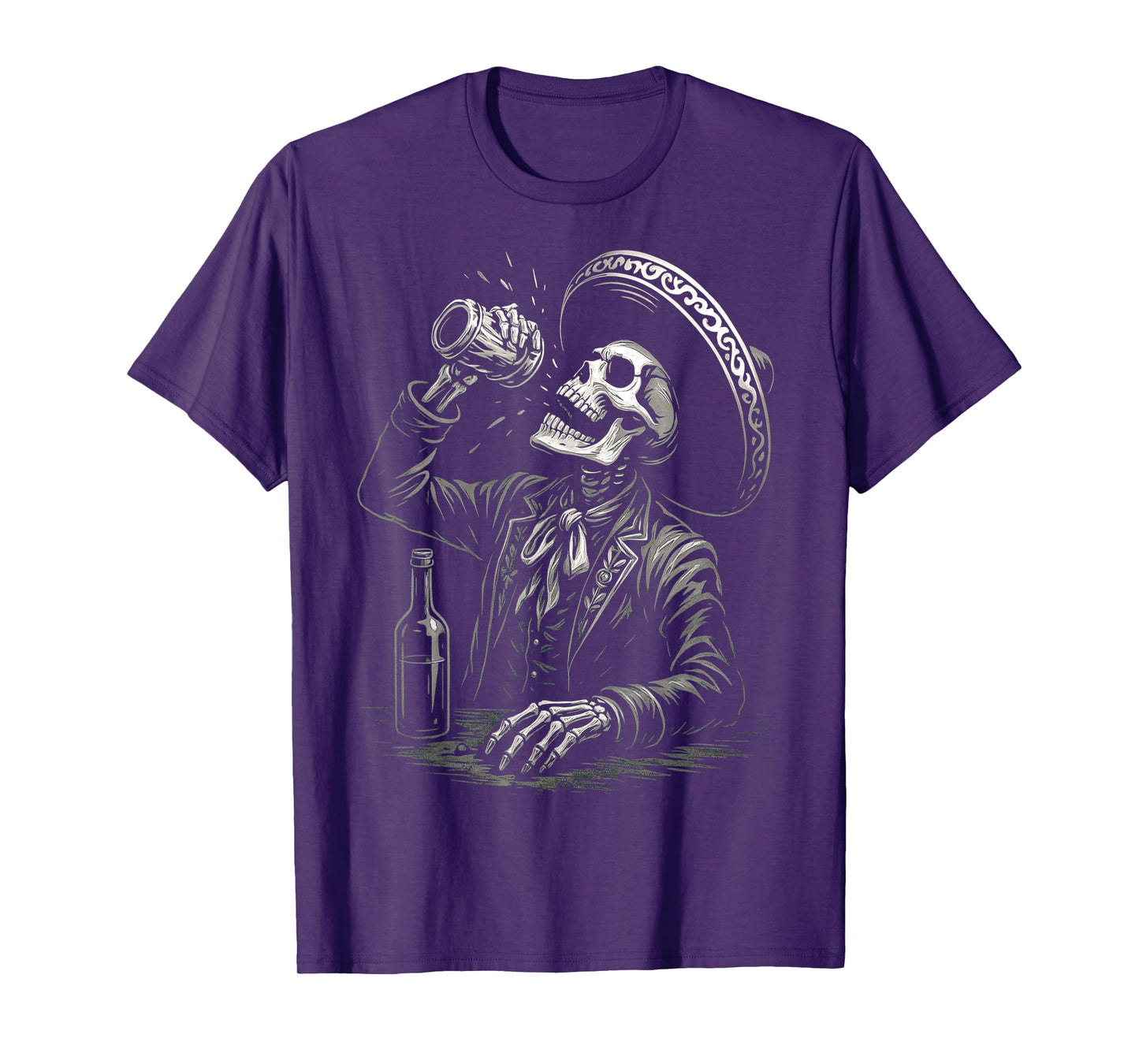 Dia De Los Muertos Vintage Skeleton Tequila Day of Dead Men T-Shirt