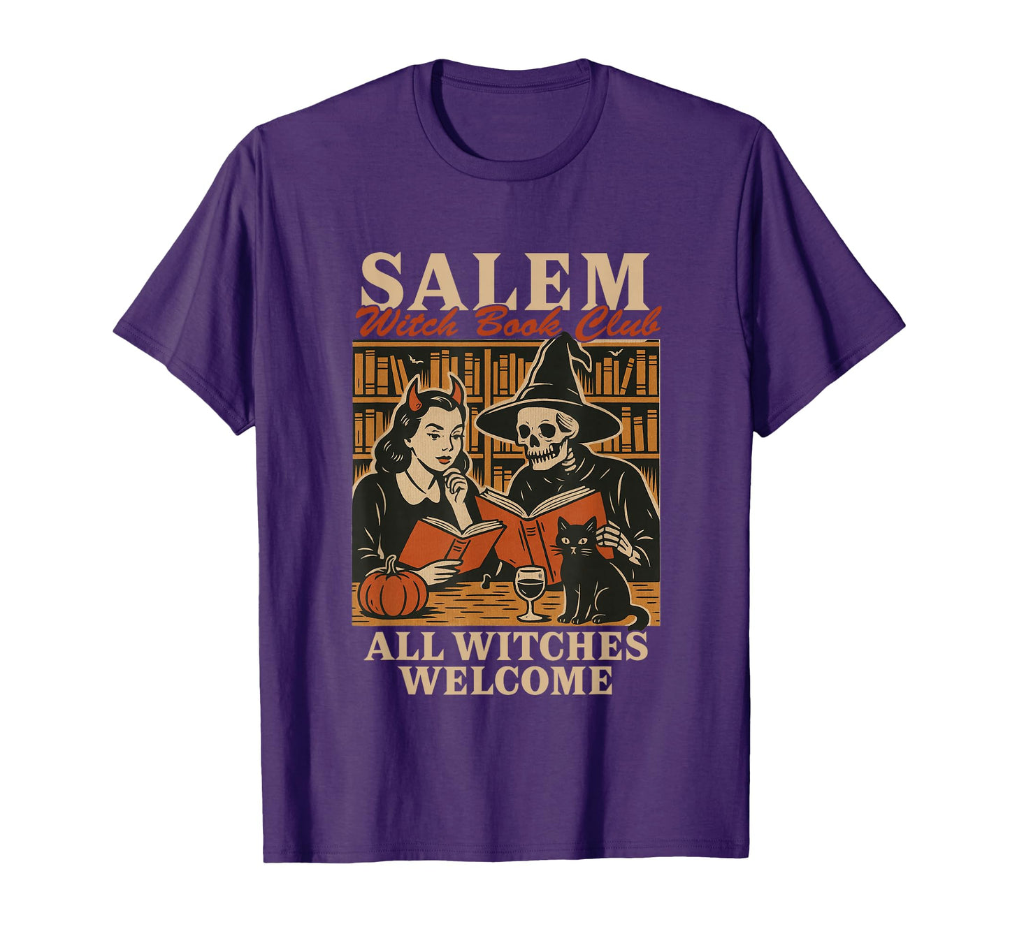 Salem Witch Book Club All Witches Welcome Spooky Halloween T-Shirt