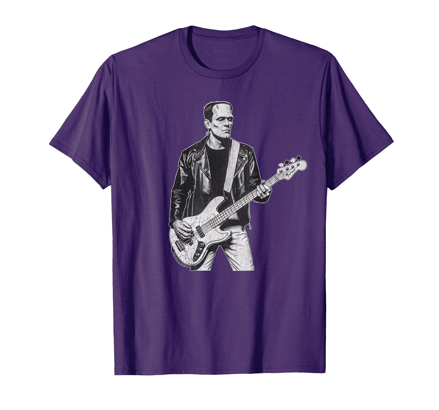 Vintage Frankenstein Bass Player Bass Guitar Rock and Roll T-Shirt