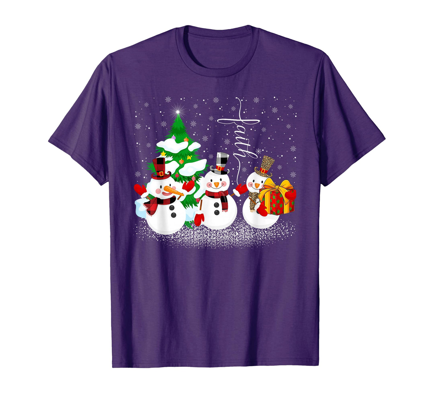 Faith Hope Love Snowman Christmas Tree Pajamas T-Shirt