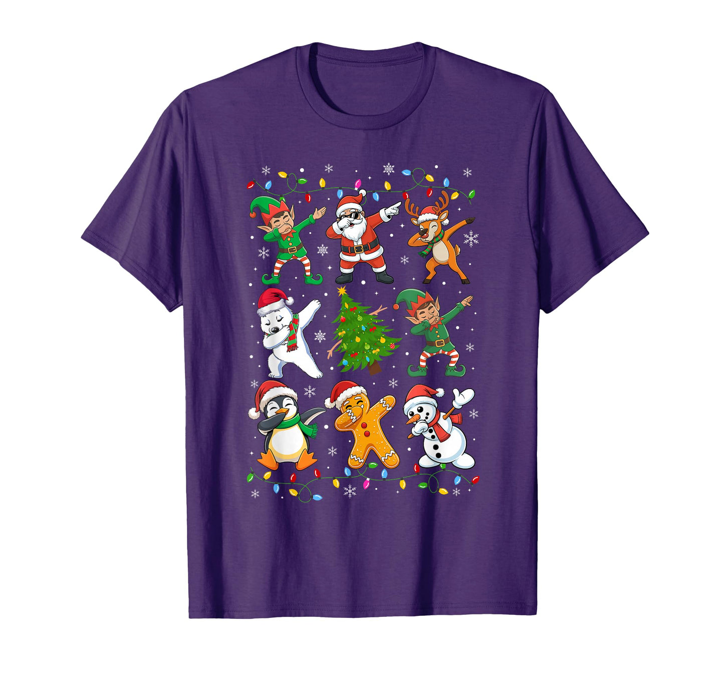 Dabbing Santa Elf Friends Funny Christmas Boy Girl Men Xmas T-Shirt