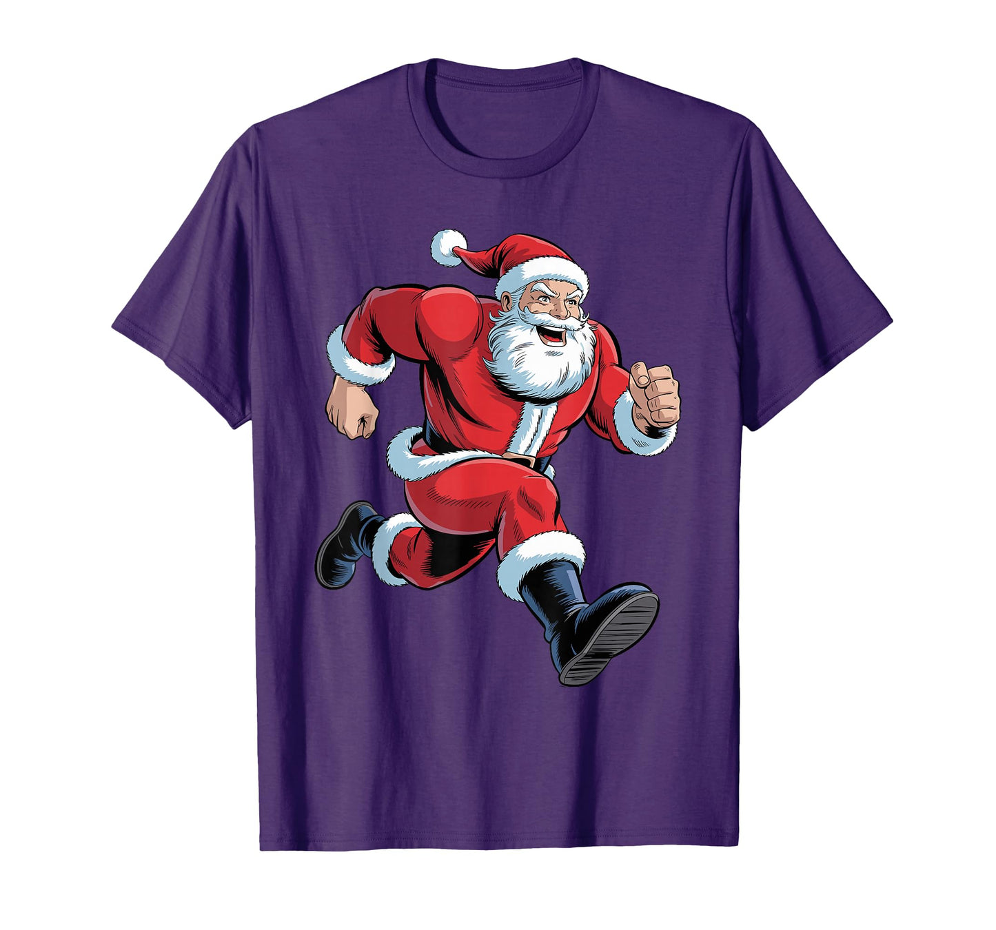 Santa Running Funny Christmas Cross Country XC Runner Pajama T-Shirt