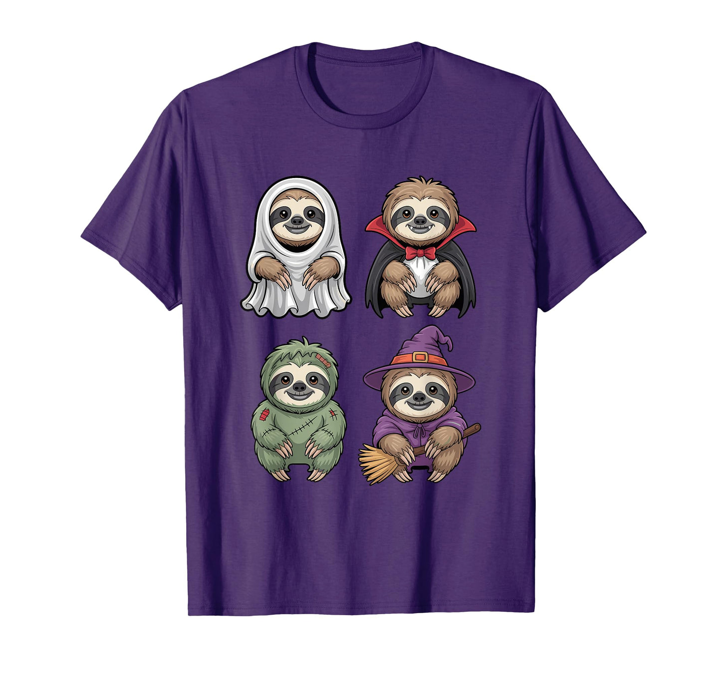 Sloth Ghost Witch Zombie Halloween Costume Girls Boys T-Shirt