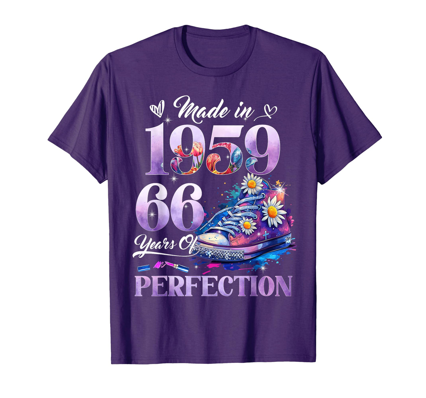 Women's 66th Birthday Floral Made in 1959 Gifts 66 Years Old T-Shirt