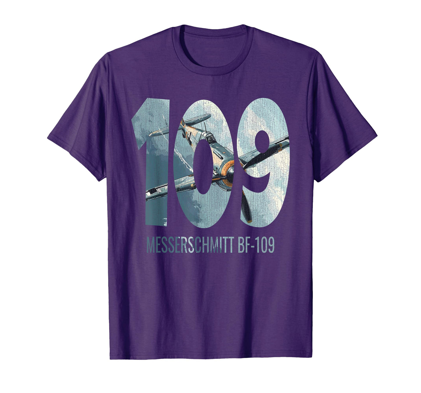 Military F&L Design Co. Messerschmitt BF-109 WW2 German Warbird Aviation Hobbyist T-Shirt, Small, Black