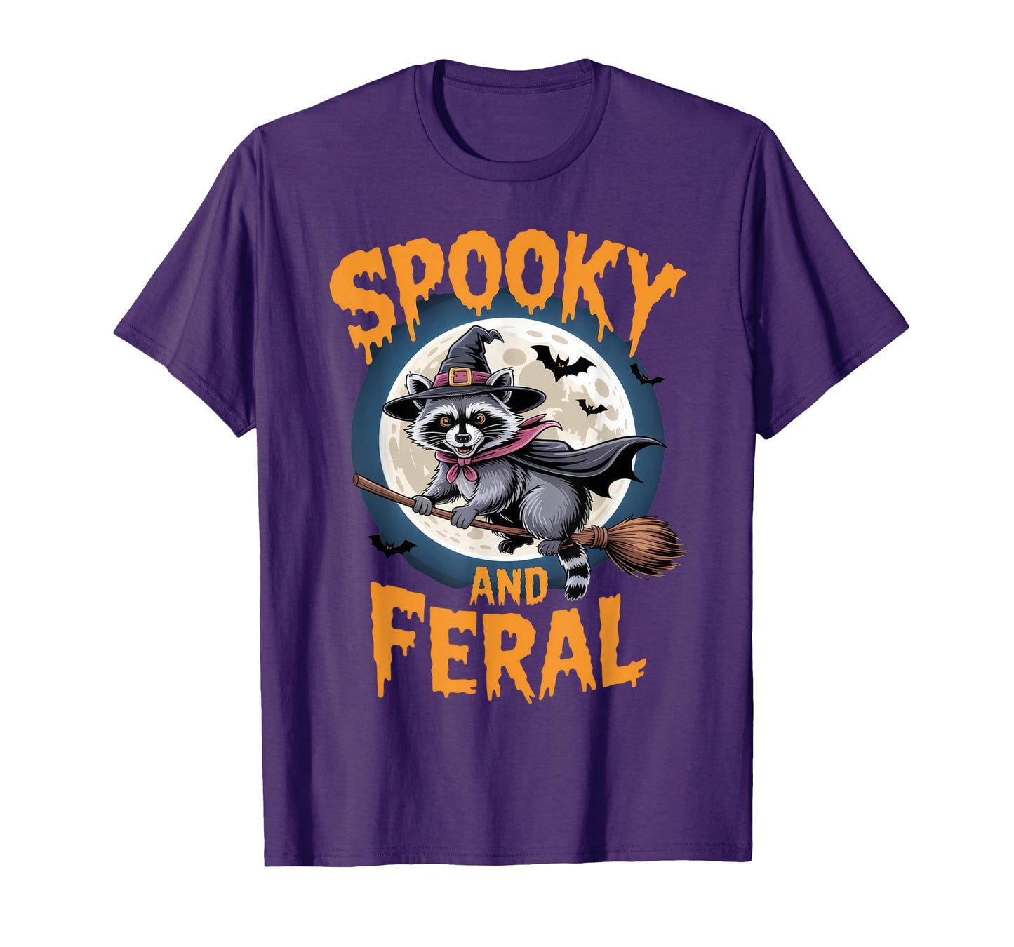 Spooky and Feral Witchy Raccoon Halloween Costume T-Shirt