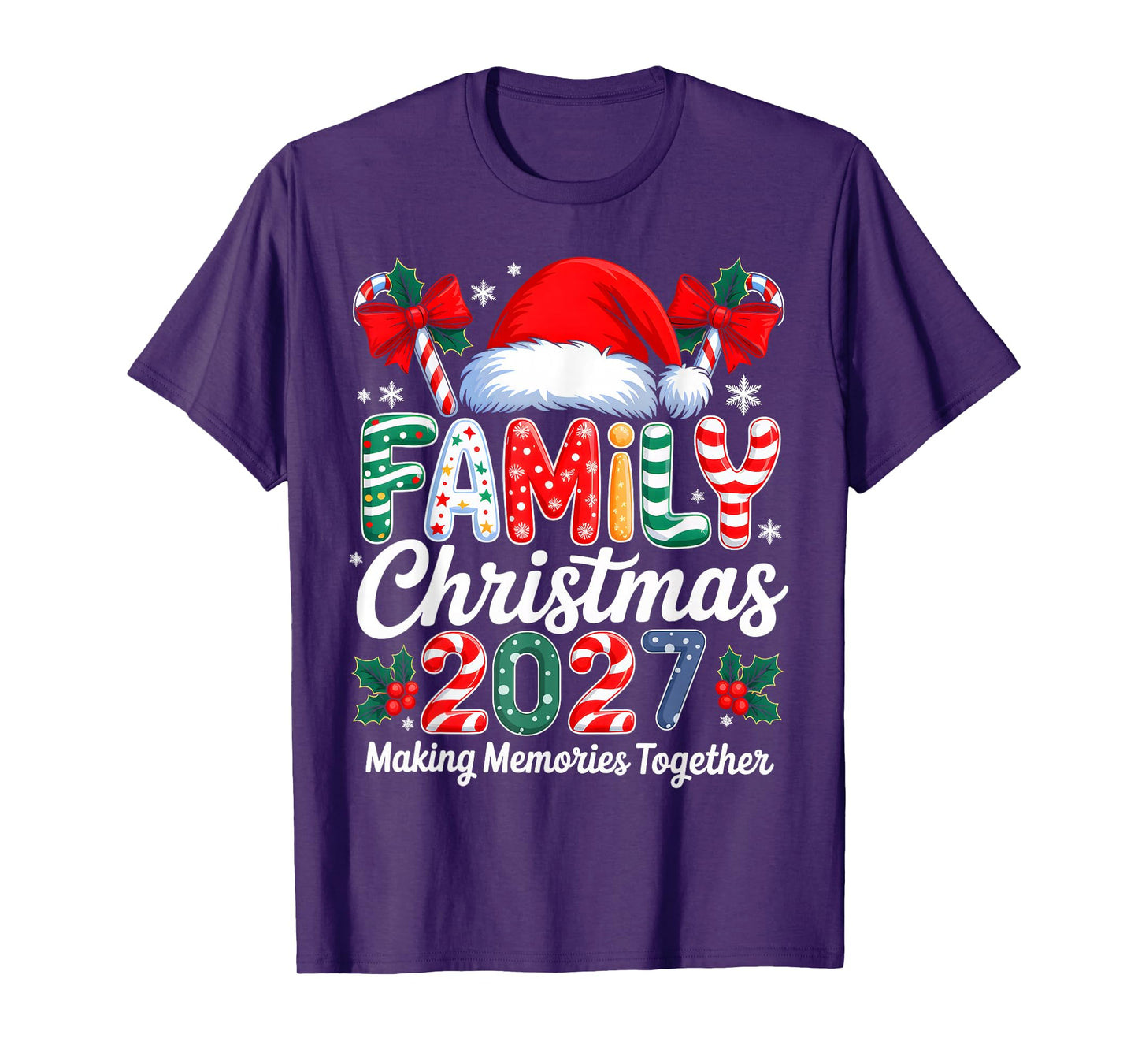 Family Christmas 2027 Matching Family Pajamas Xmas Squad T-Shirt