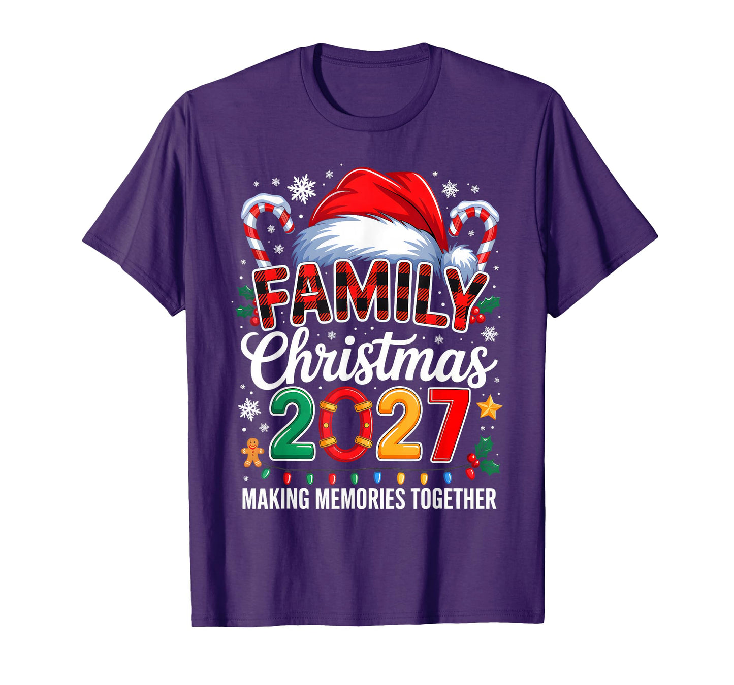 Family Christmas 2027 Matching Squad Santa Elf Funny Xmas T-Shirt