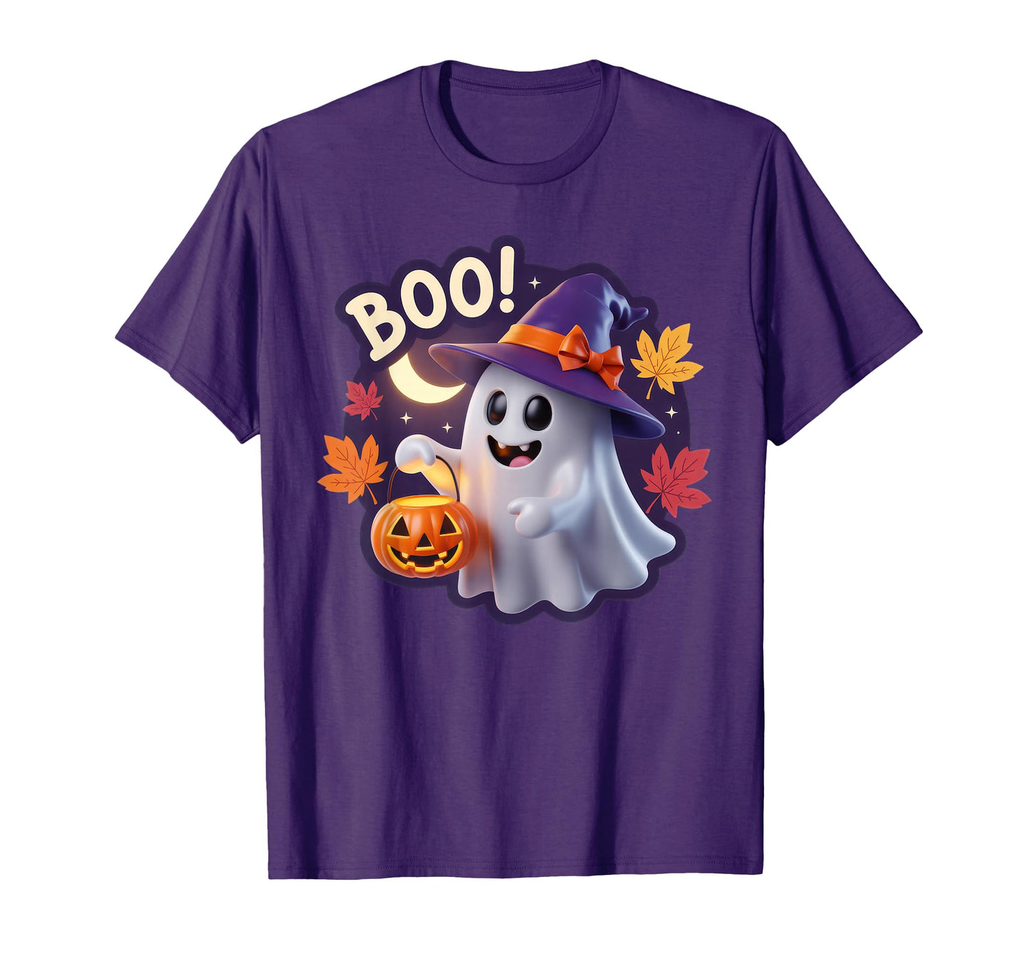 Cute Halloween Boo Ghost Pumpkin Witch Hat Family Matching T-Shirt