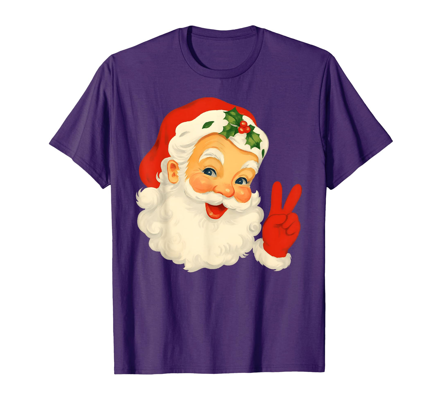 Vintage Retro Jolly Santa Claus Face Christmas Pajamas T-Shirt