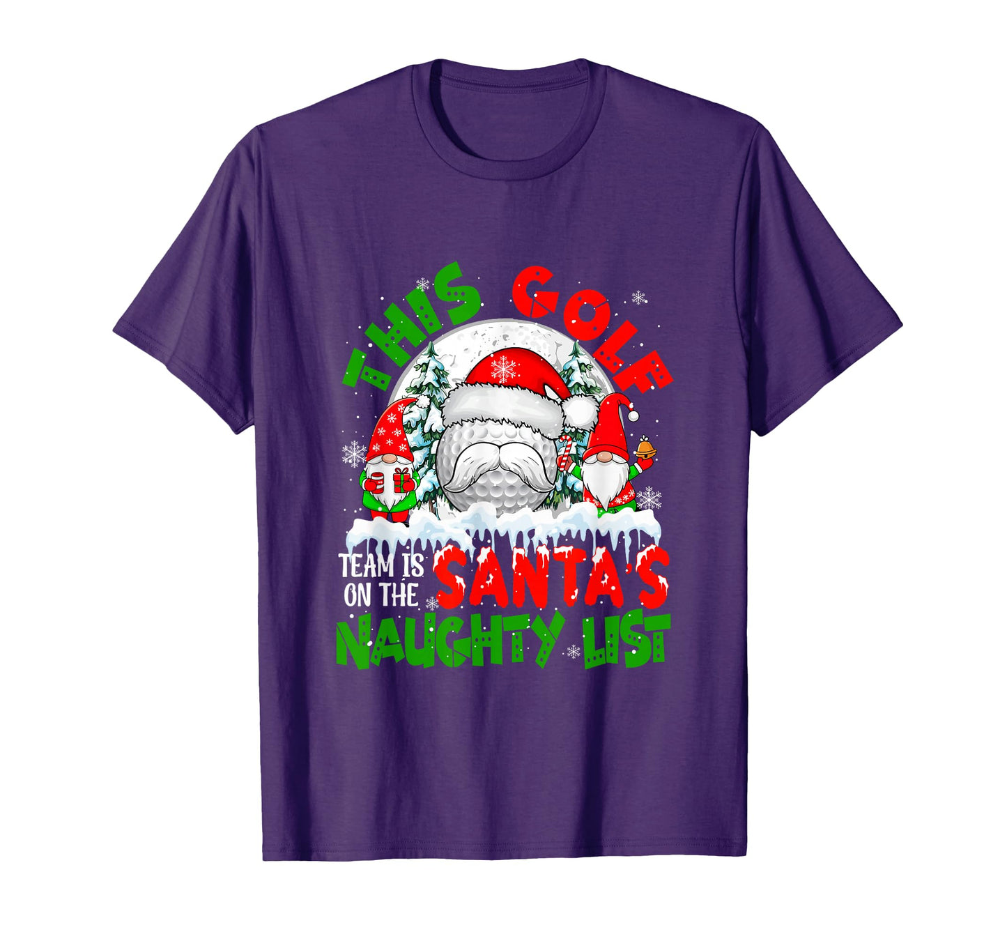 Golf Team is On Santa's Xmas Naughty List Costume Players T-Shirt