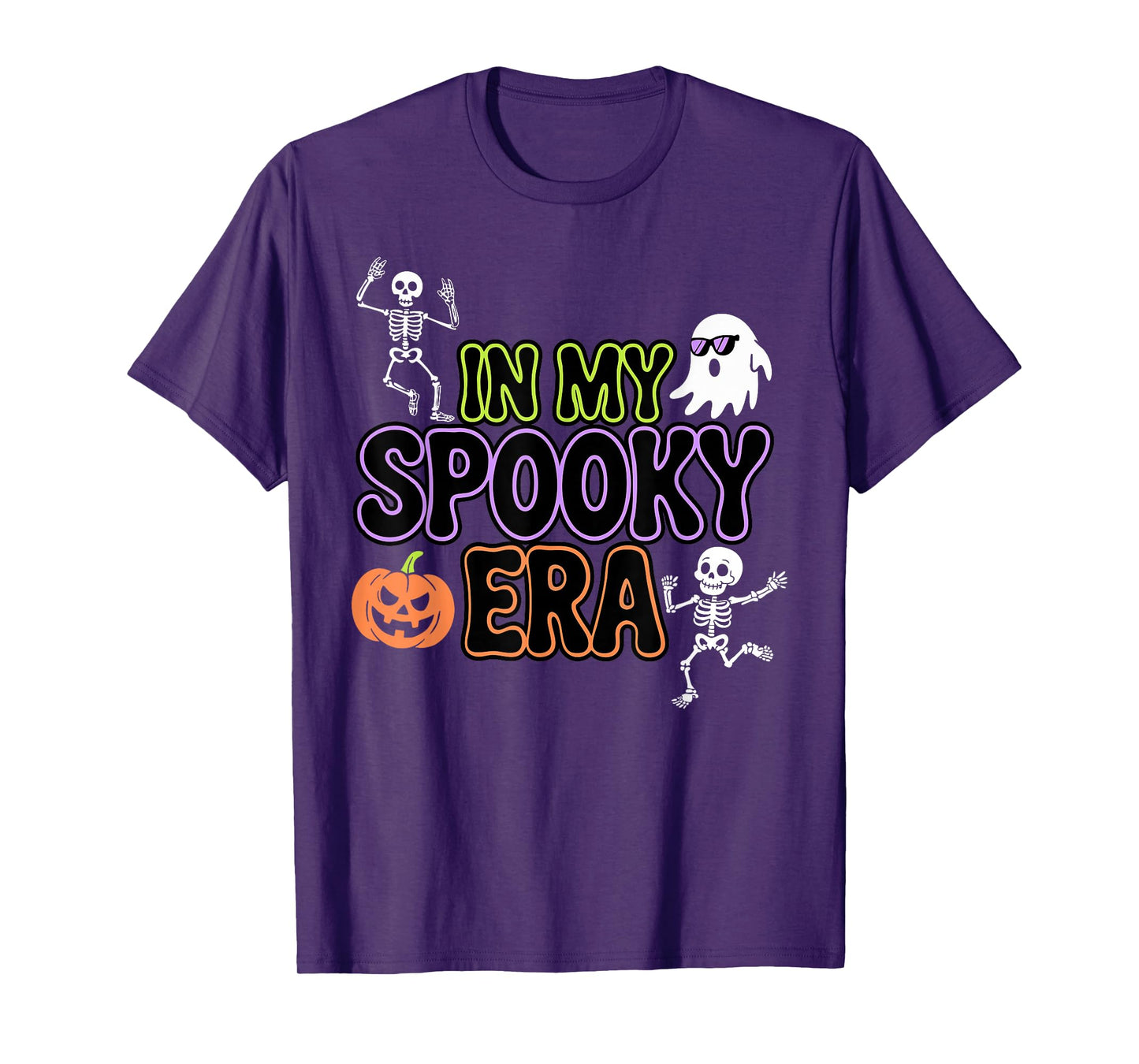 in My Spooky Era Funny Halloween Ghost Skeleton Pumpkin T-Shirt