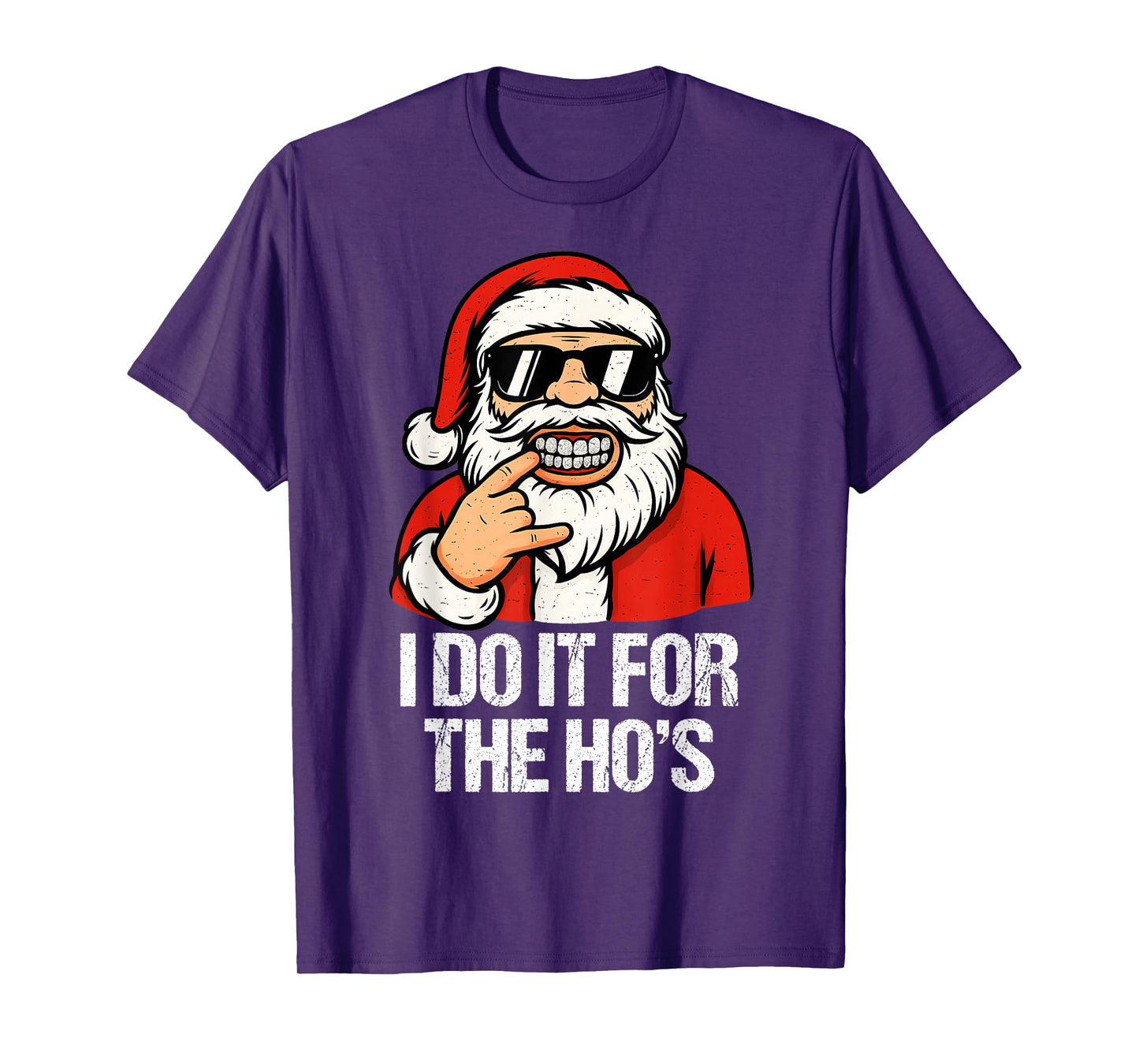 I Do It for The Ho's Funny Santa Christmas Adult Xmas T-Shirt