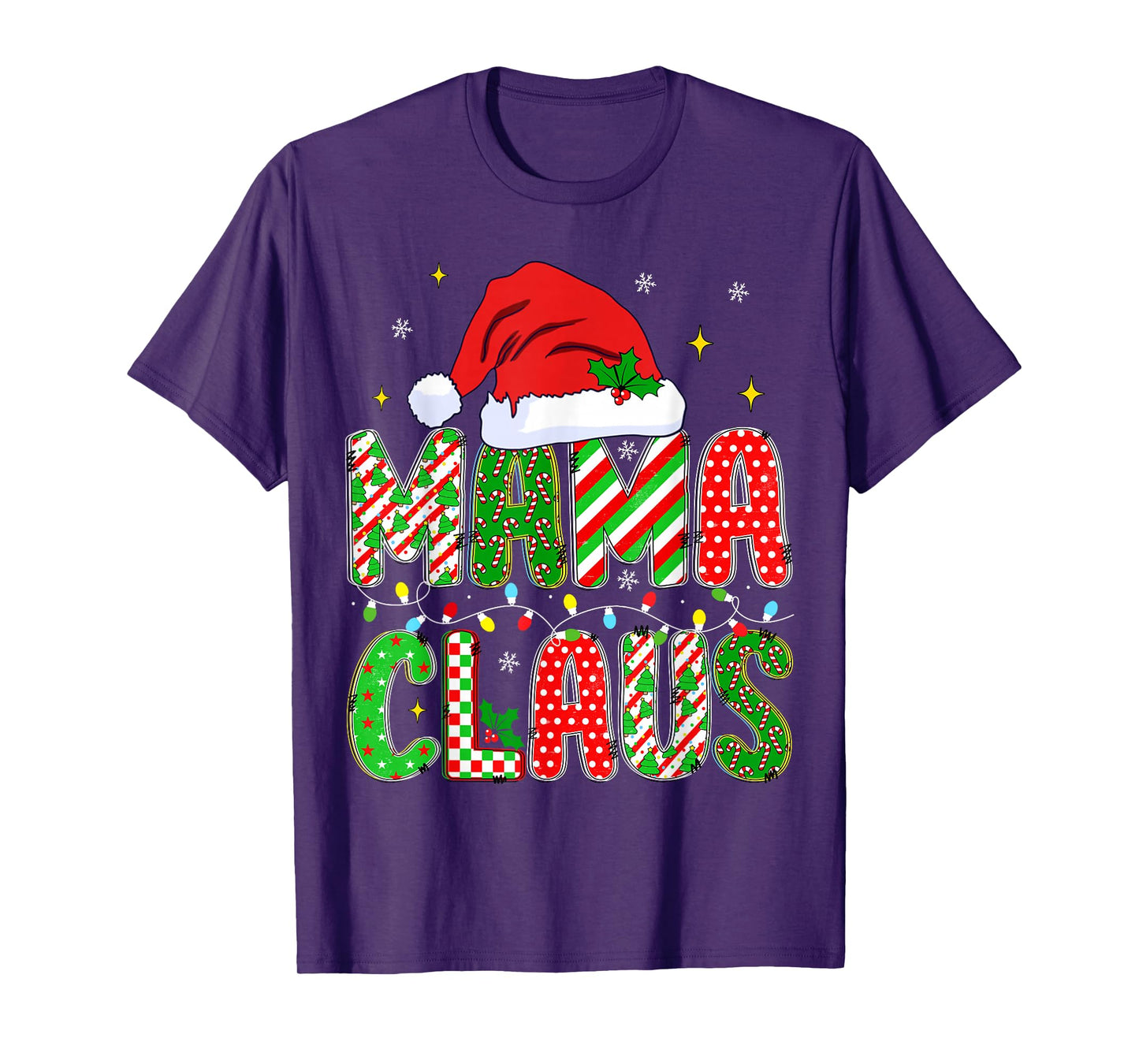 HUGvyn Christmas Mama Claus Mom Women Family Matching Pajama T-Shirt