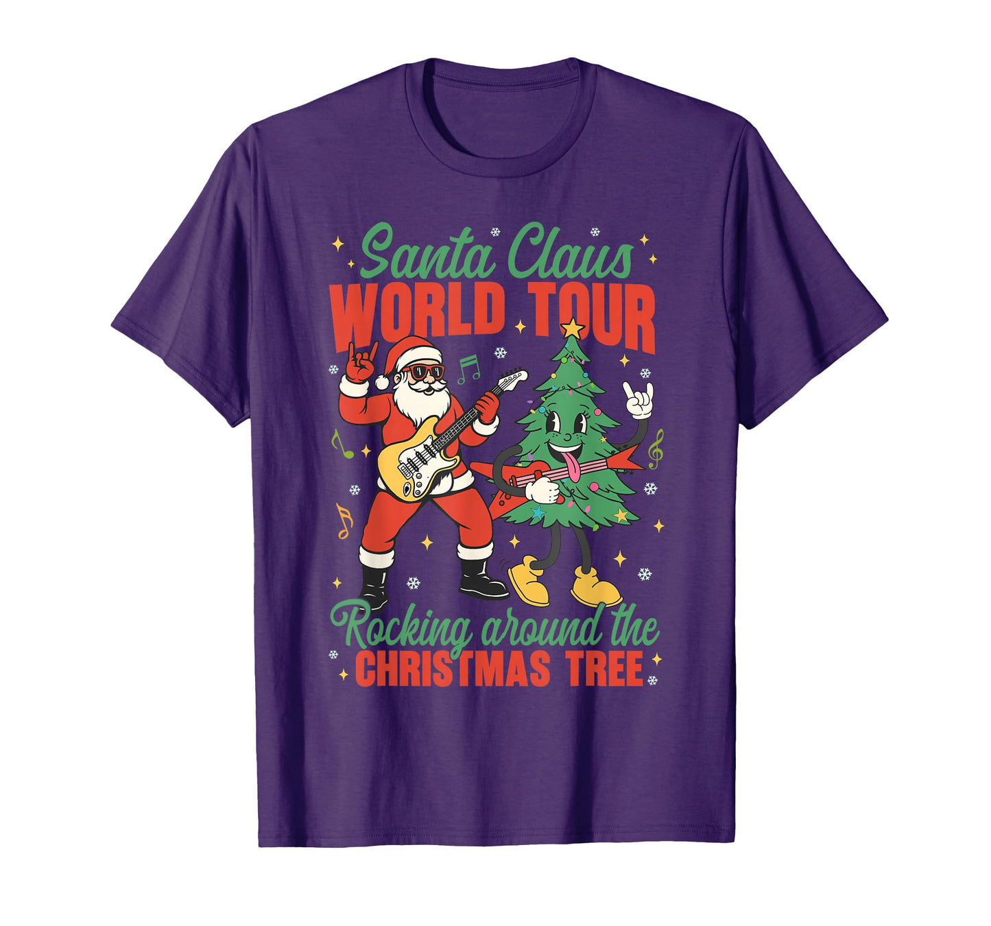 Santa Claus World Tour Rocking Around The Christmas Tree Men T-Shirt