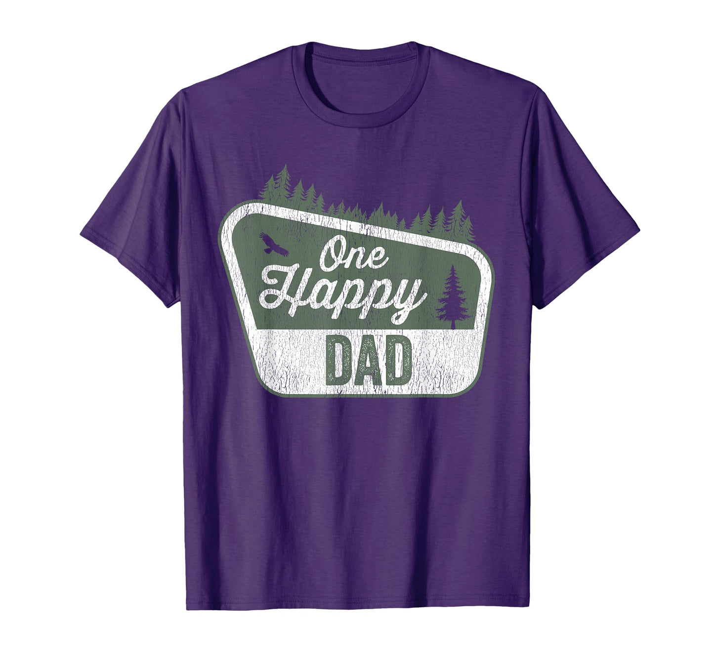 One Happy Dad Matching Family Birthday Party Camping T-Shirt