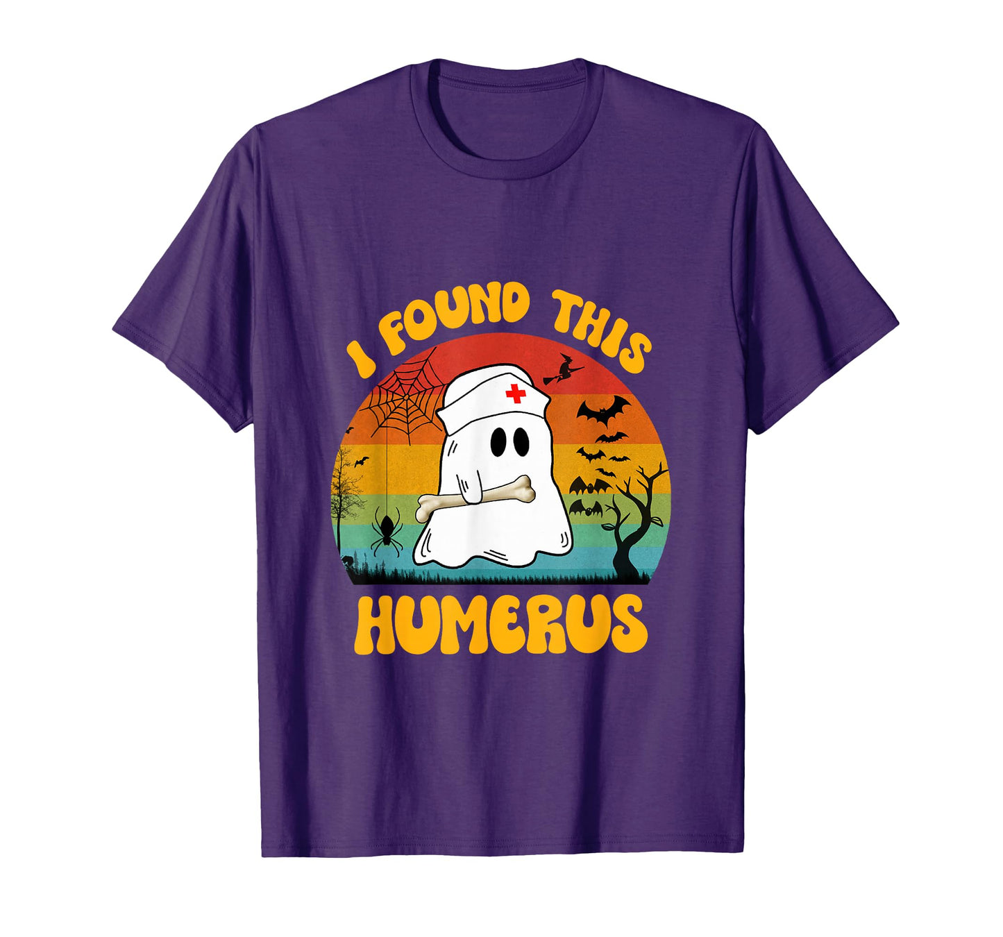 Funny Ghost Nurse Retro Halloween Nurse I Found This Humerus T-Shirt