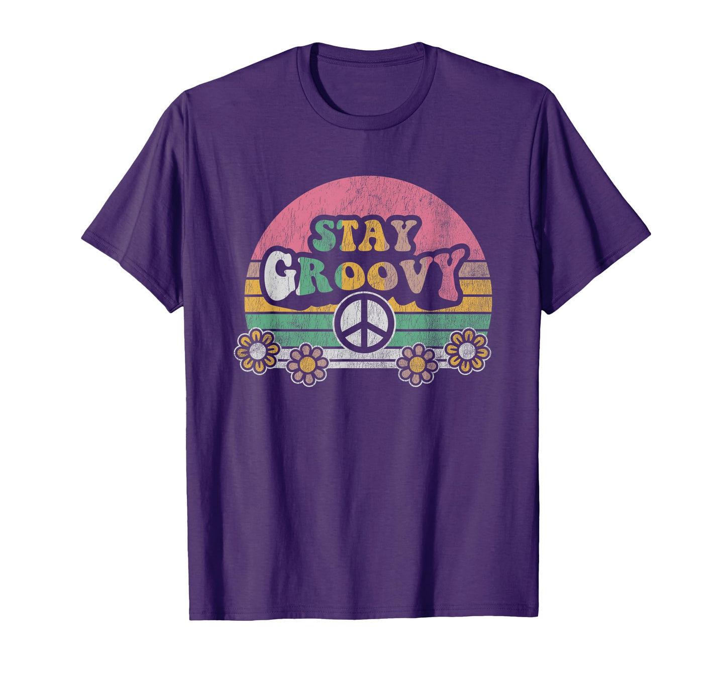 Stay Groovy Retro Vintage Flower Power T-Shirt