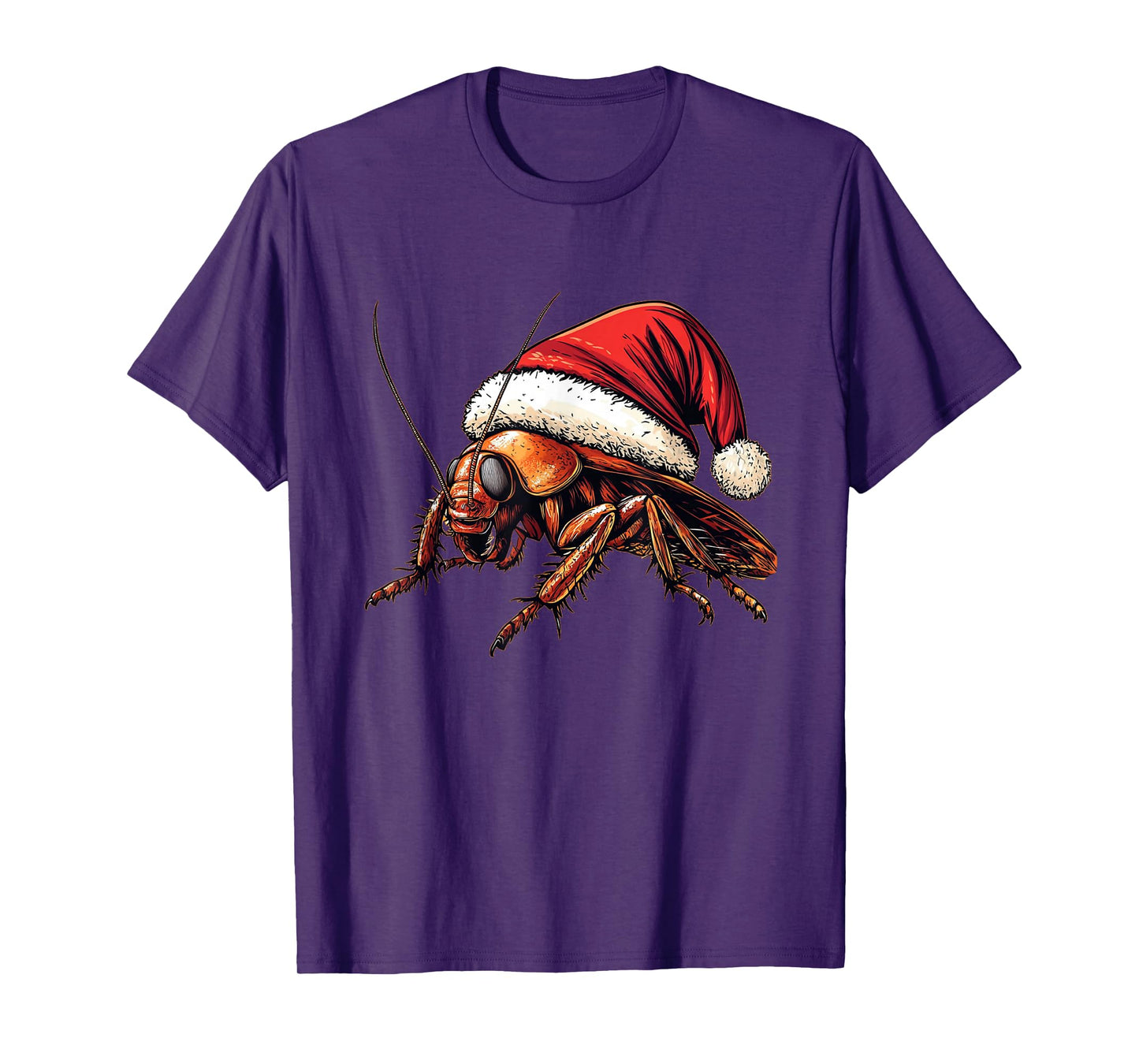 Nice Cockroach with Santa Claus Hat Costume for Festive Days T-Shirt