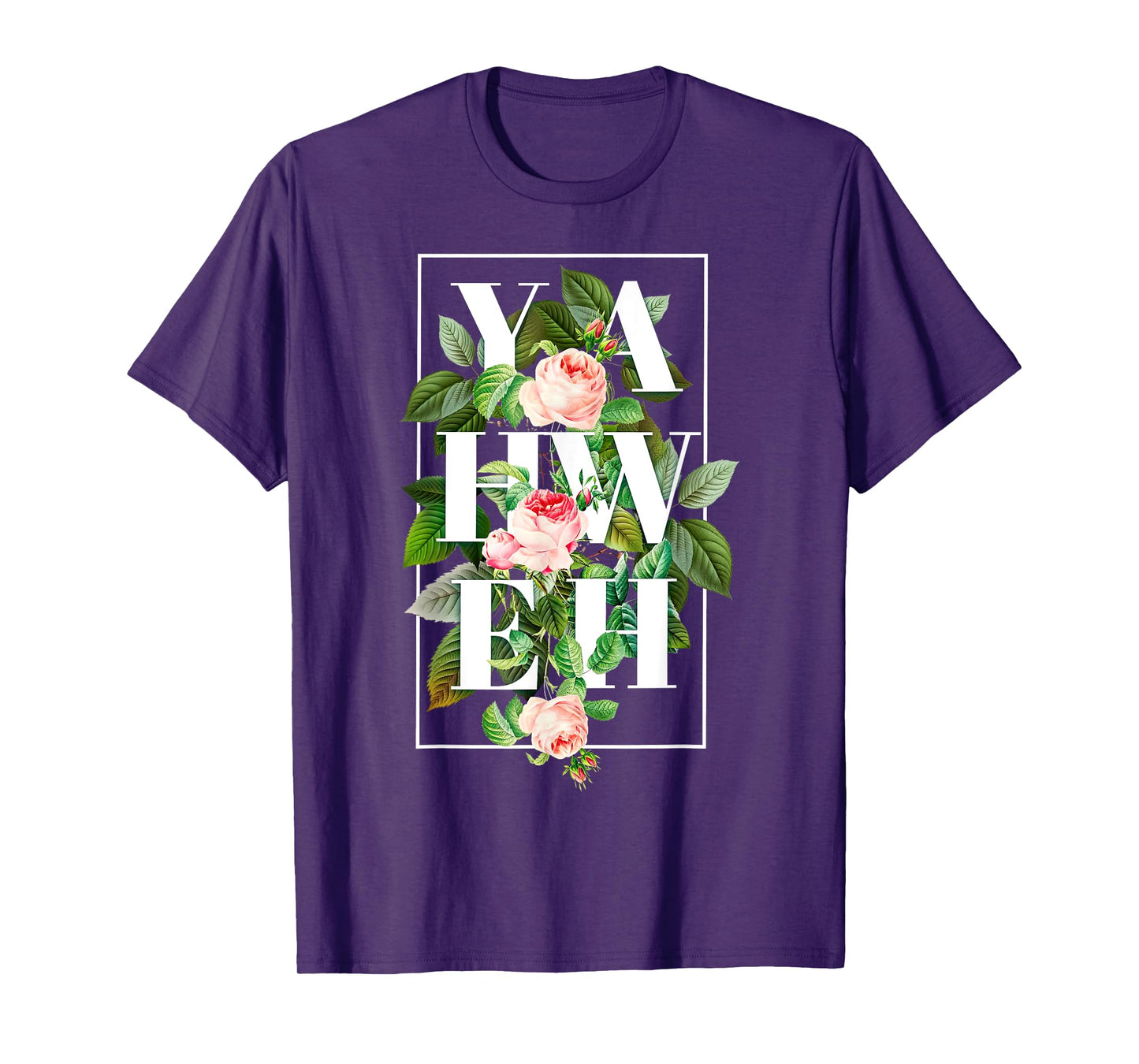 YHWH Yahweh Hebrew God Jewish Christian Retro Flower T-Shirt