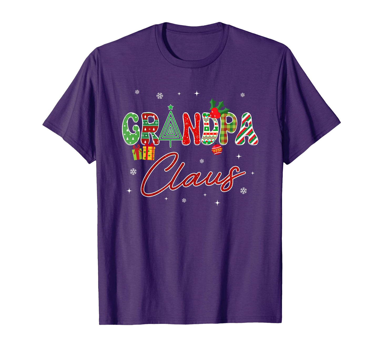 Christmas Grandpa Claus Lights Pajama Family Matching T-Shirt